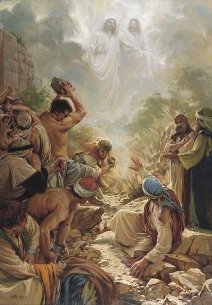 Stephen is stoned to death and Saul is introduced