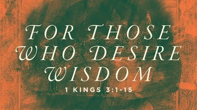Solomon receives wisdom