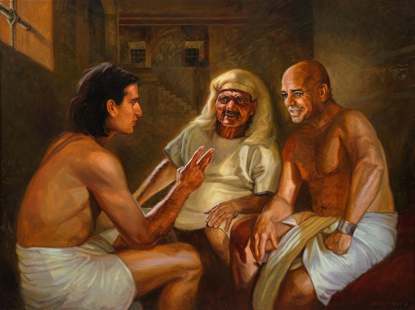 Joseph interprets dreams for prisoners and  the Pharoah