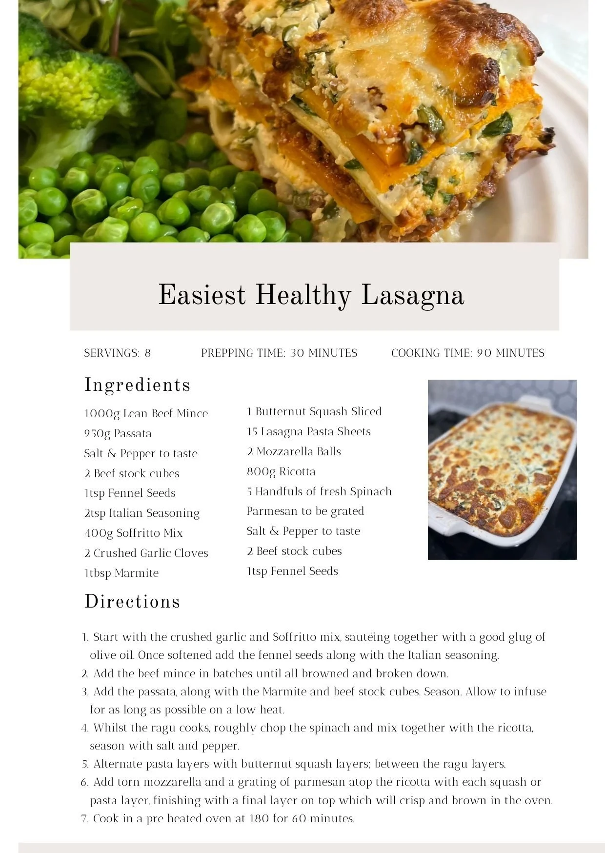 Easiest Healthiest Lasagna Recipe