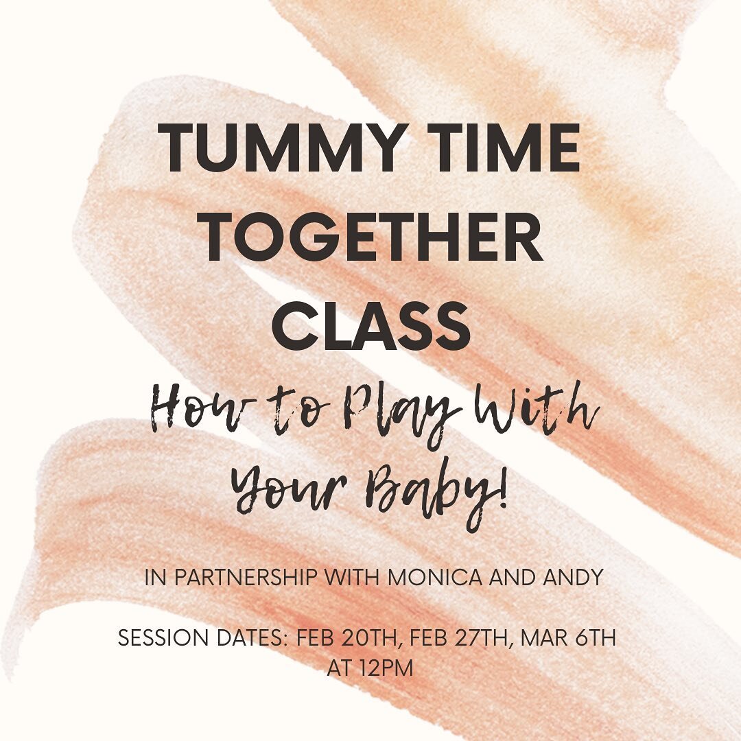 Happy Saturday Everyone!! 

I&rsquo;m hosting a Tummy Time Together Class in partnership with Monica and Andy! Learn tips and strategies on how to play with your baby and get them stronger in their motor skills. I will also be covering other position