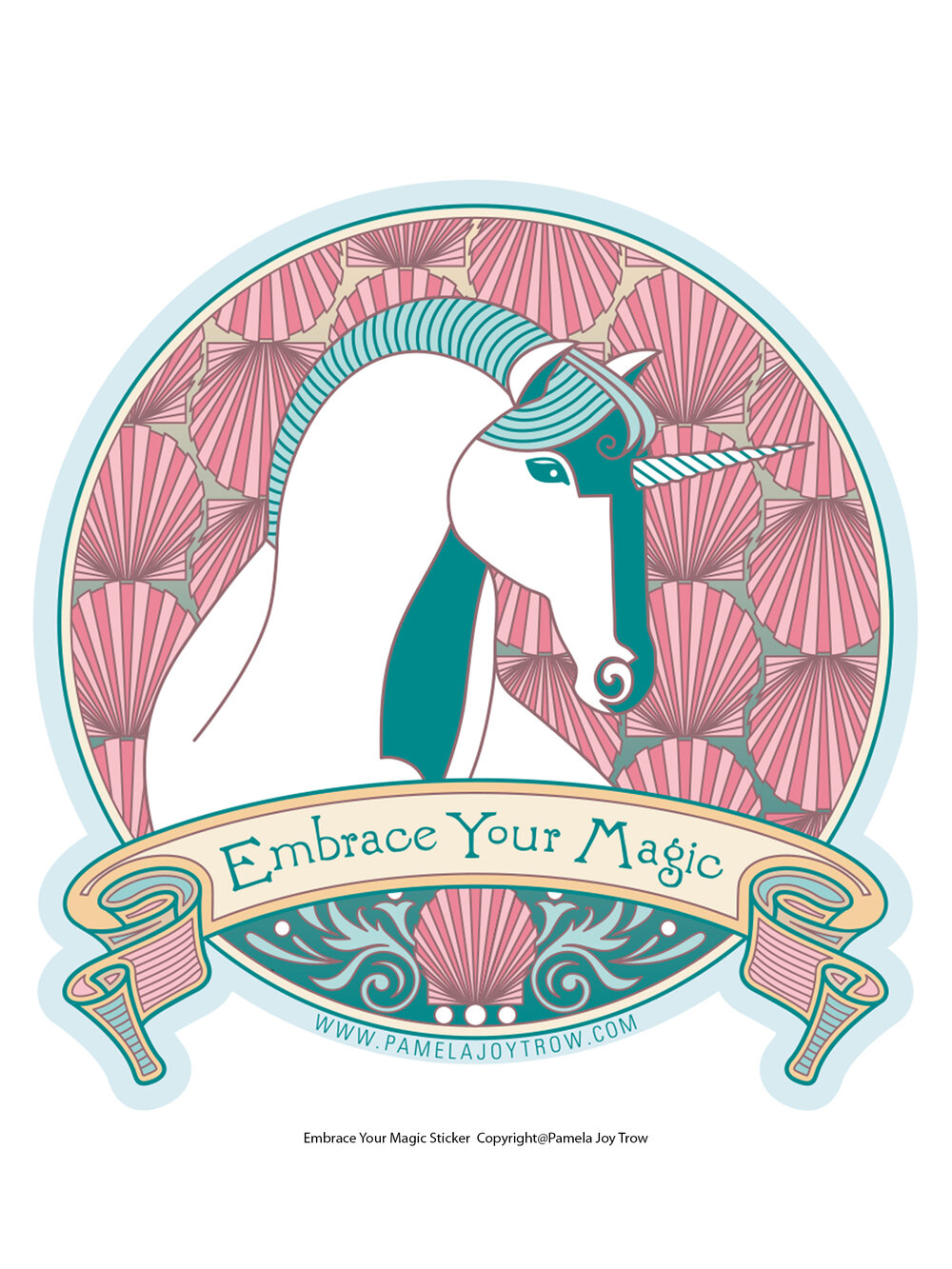 Unicorn Sticker- Embrace Your Magic Fantasy Decal — The Art of Pamela Joy  Trow