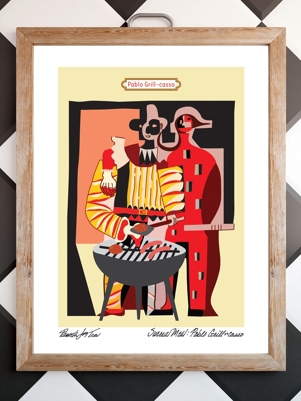 Surreal Meal: Pablo Grill-casso 8x10 Print Picasso Art — The Art of Joy Trow