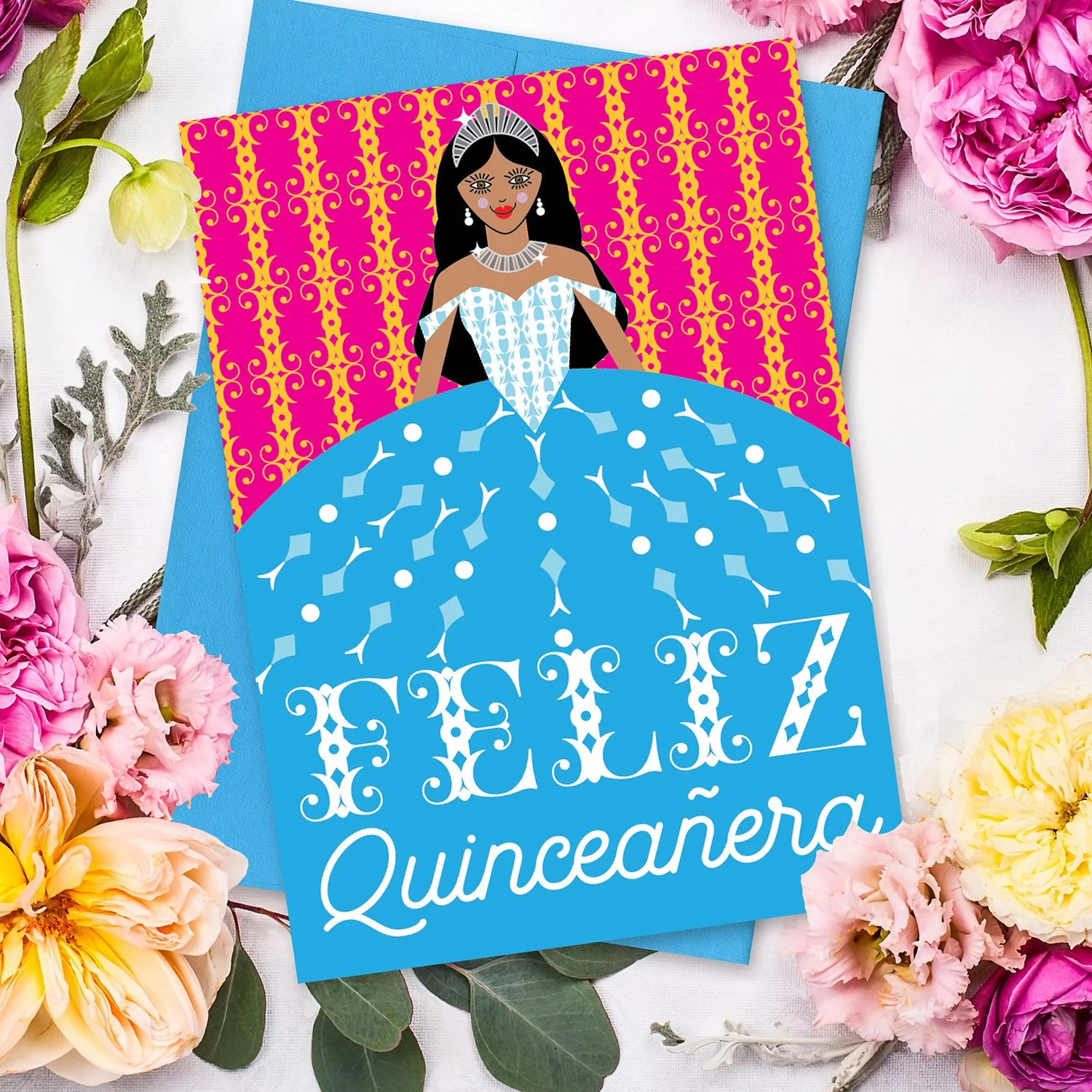 Feliz Quinceanera Greeting Card Blank 15 Birthday  The Art of Pamela Joy  Trow