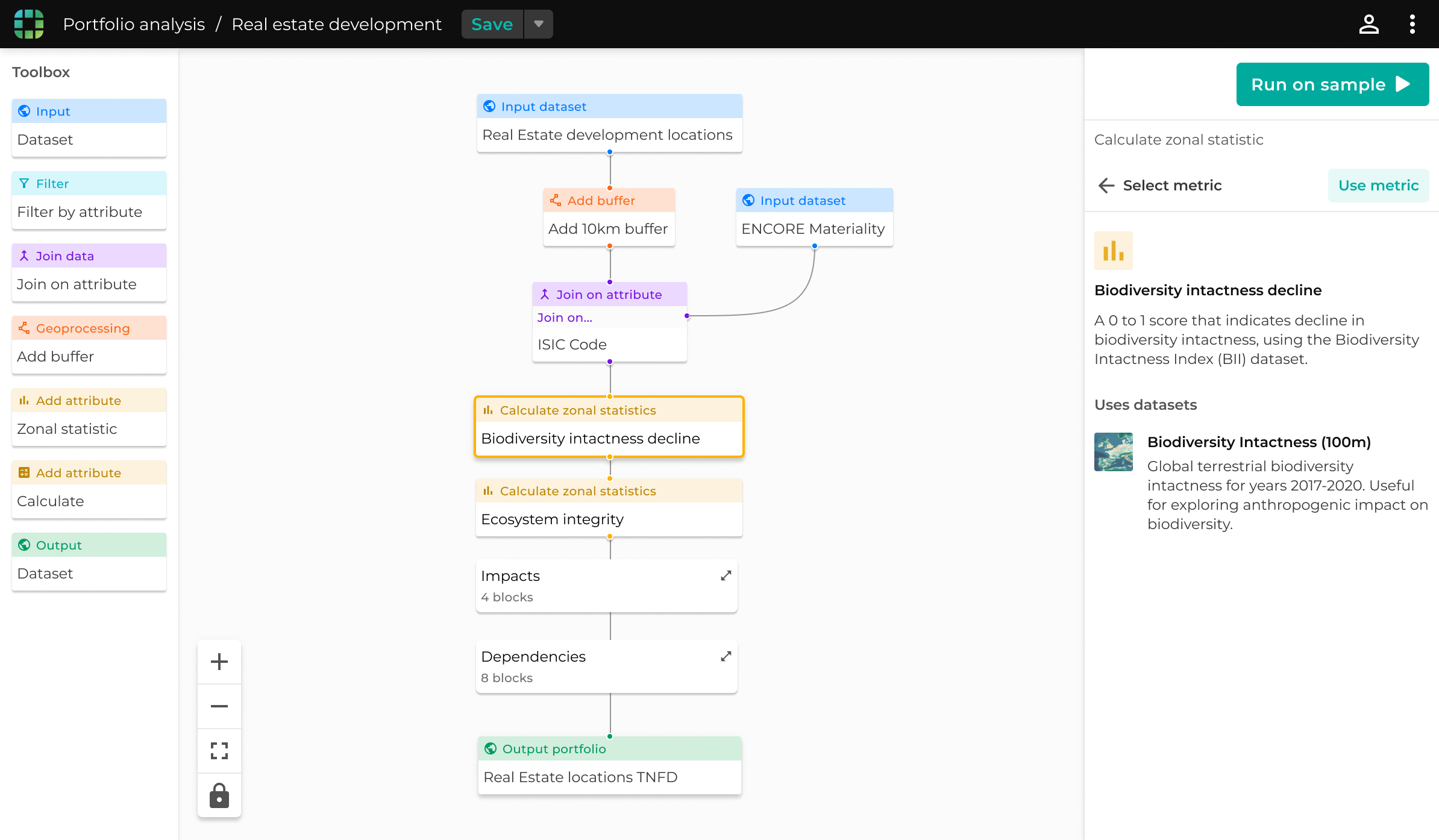 Portfolio level analysis in Earth Blox 