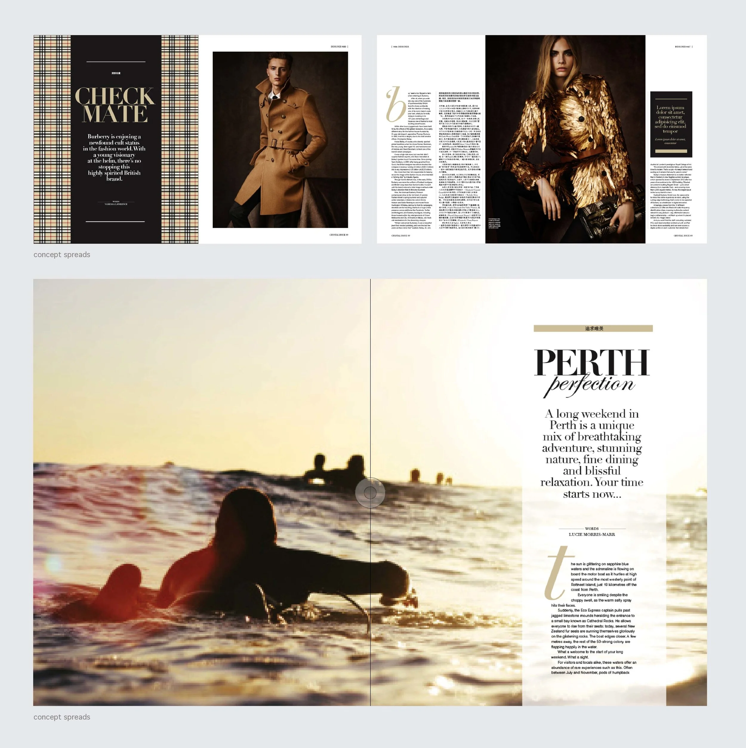 Crystal Magazine spreads
