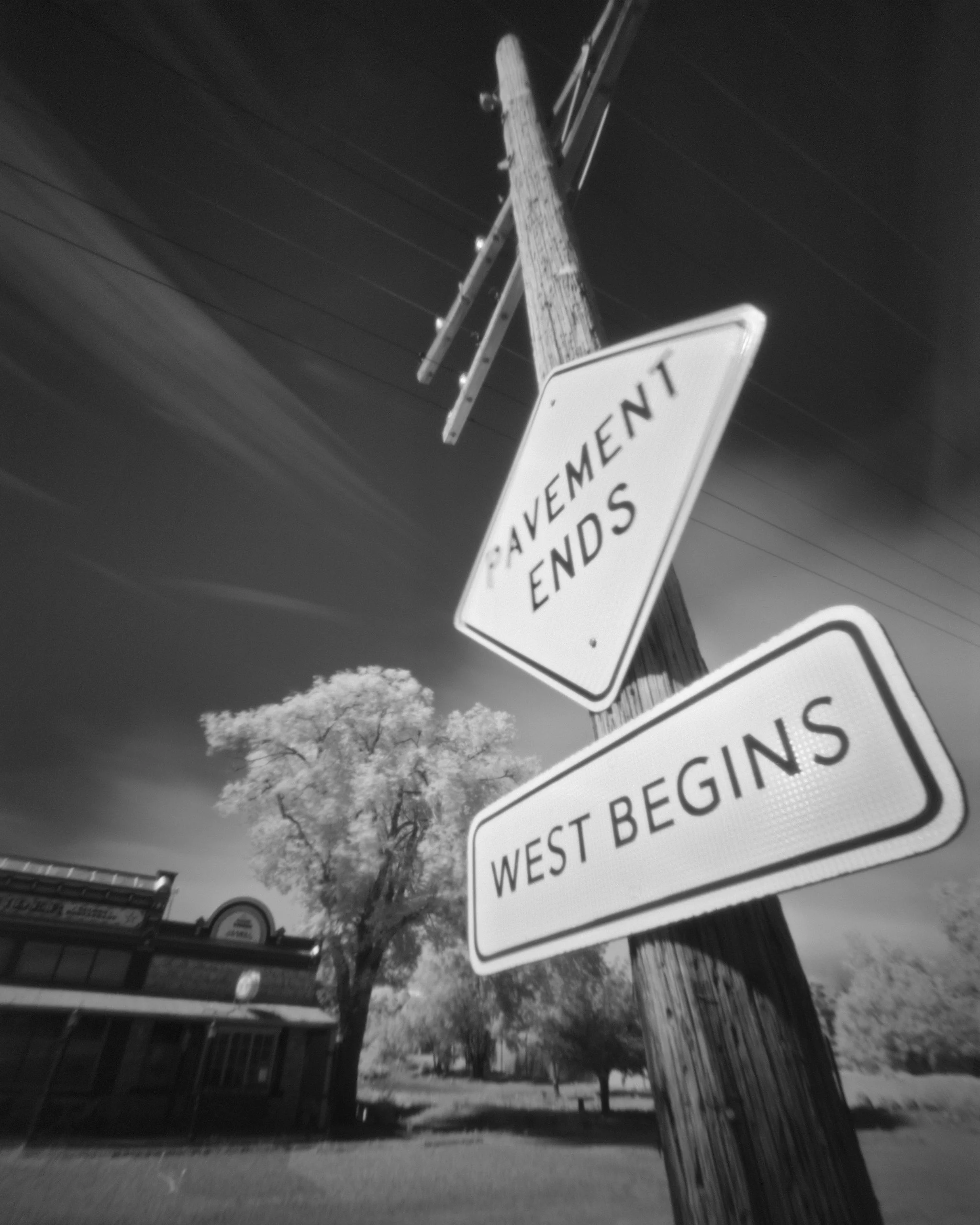 PAVEMENT ENDS, WEST BEGINS, Lamy, NM.  2025.jpg