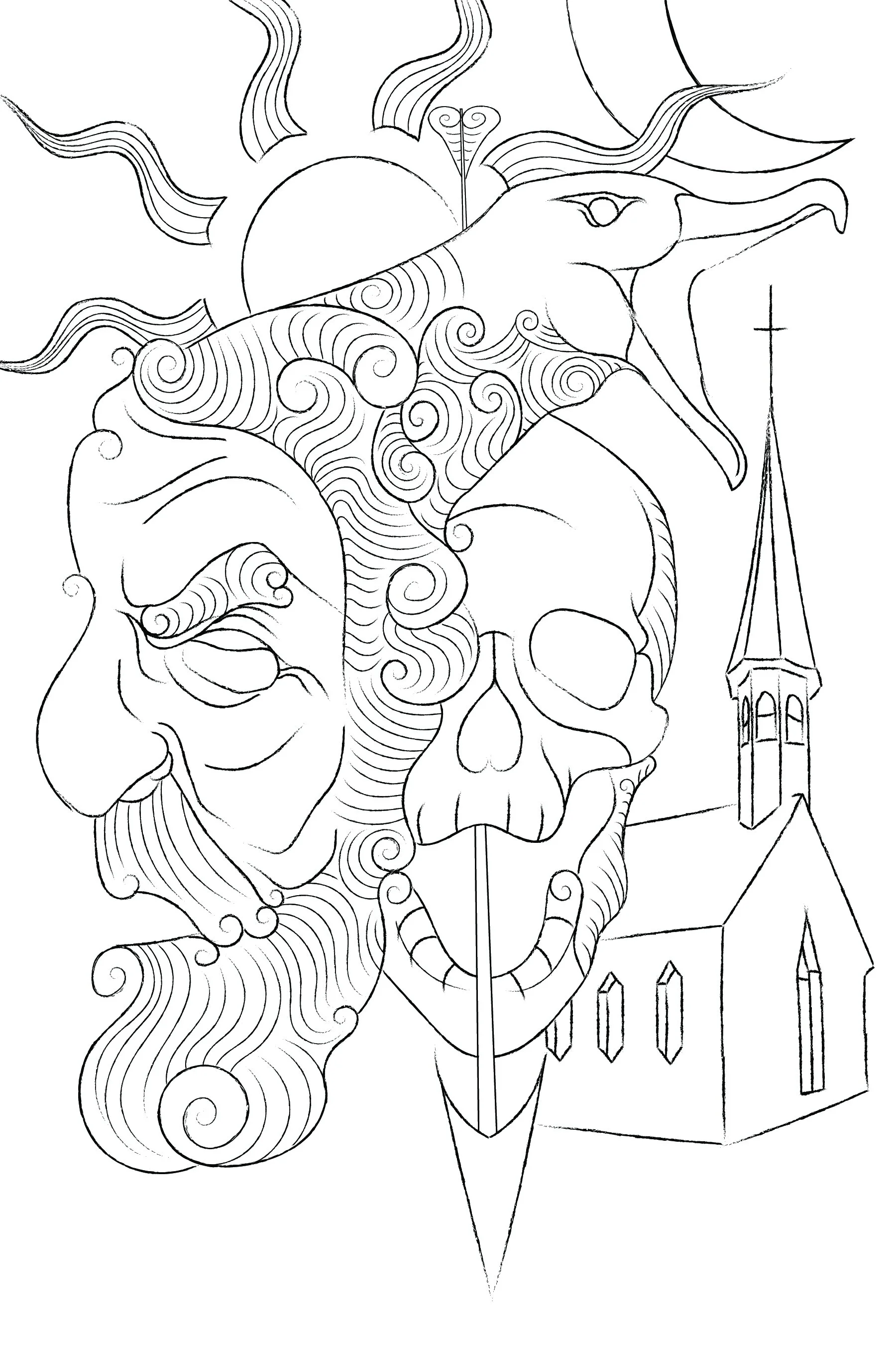 Rime of the Ancient Mariner 
Book Cover Sketch