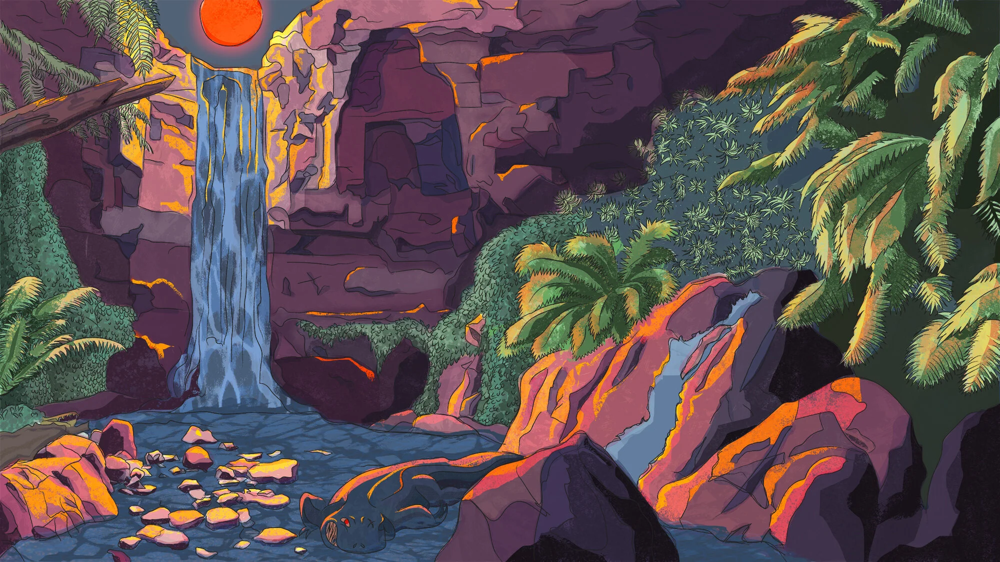 "Red Light Low Light Jungle"