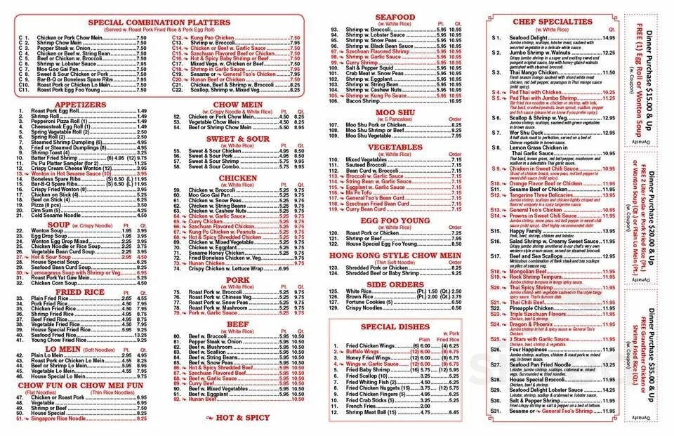 Random Restaurant Menu I Found on Google Images as an example