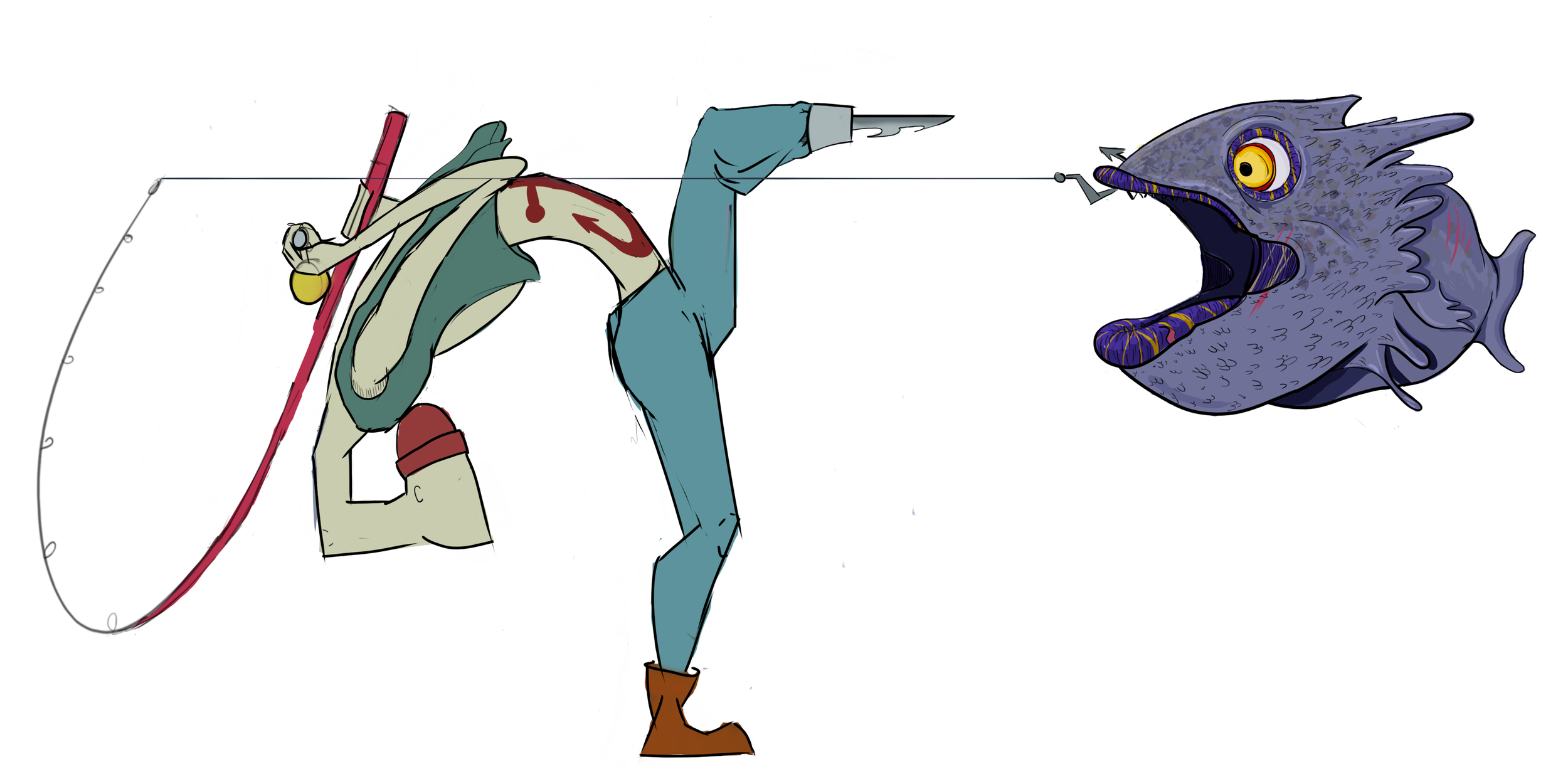 D&D Character Sketch: Fisherman Rogue