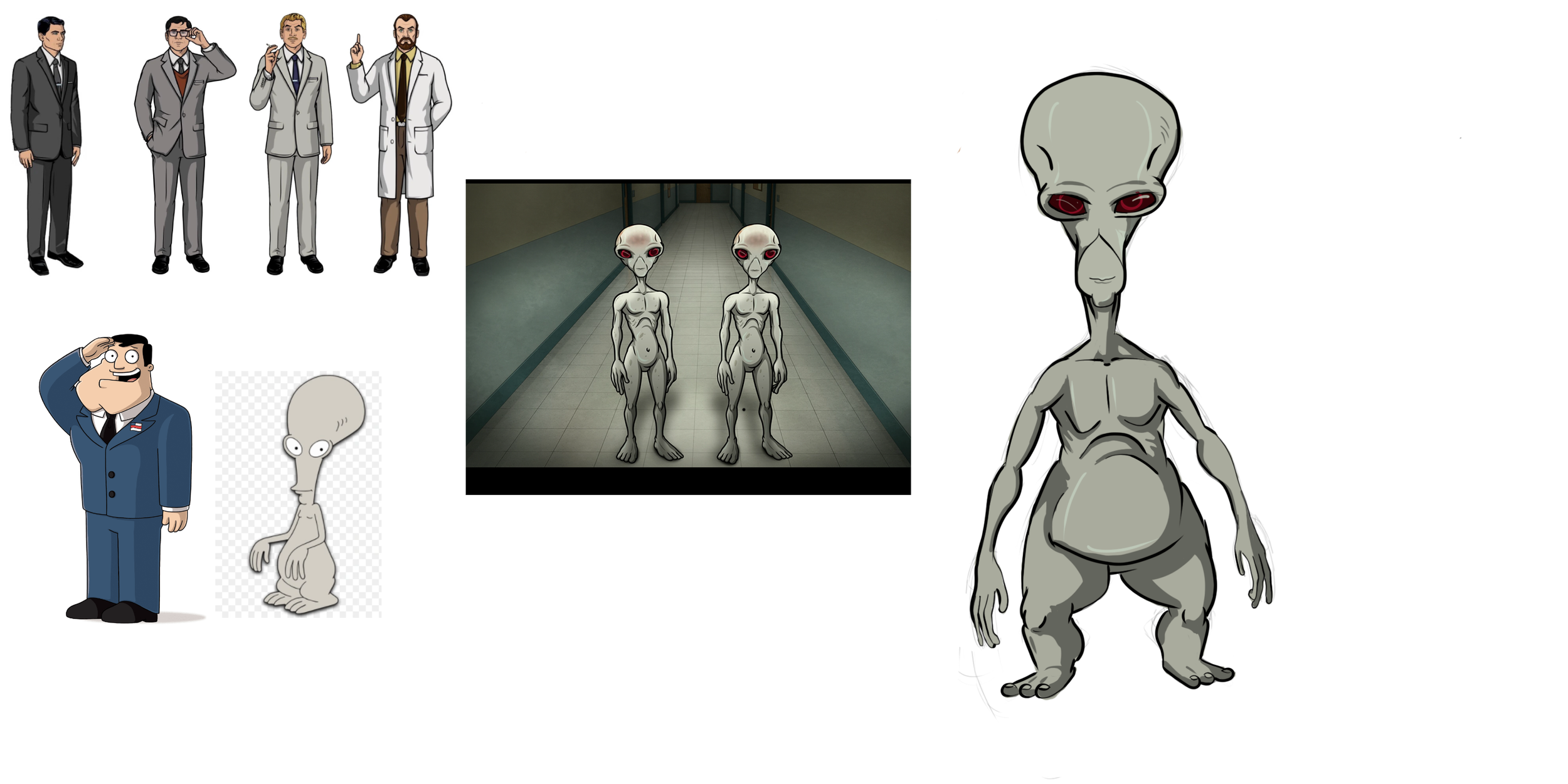 Merging Character Asssignment: Roger from 'American Dad' in the style of the show 'Archer'