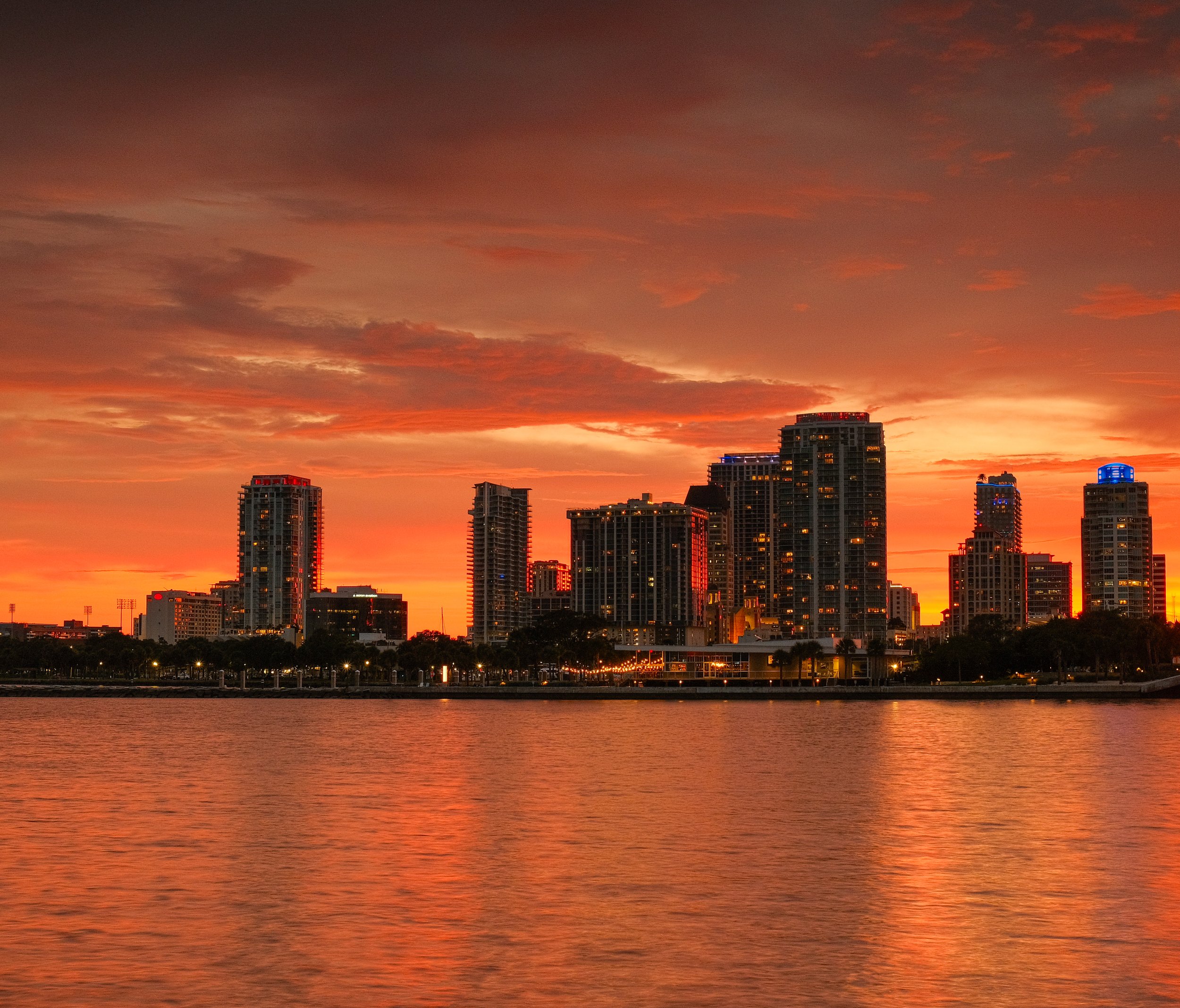 St. Petersburg, Fl skyline at Sunset