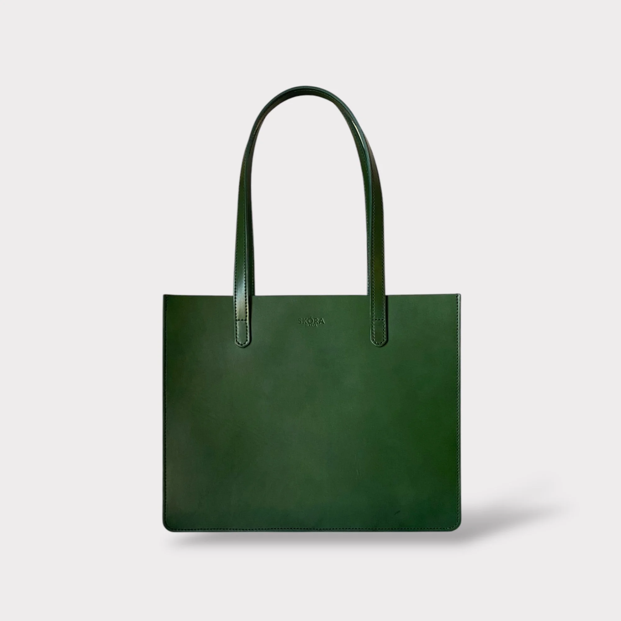 Box Tote in Forest Green