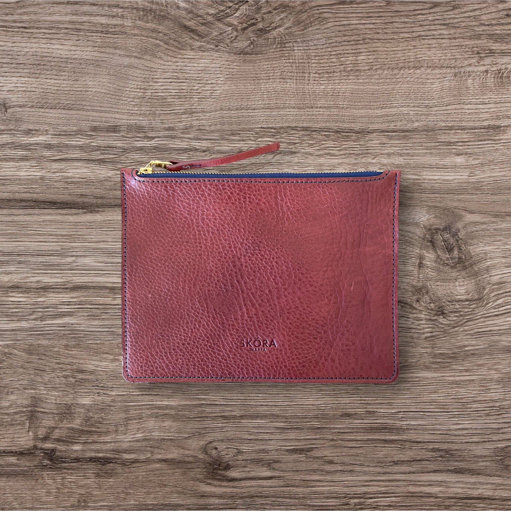 Minimal Leather Clutch Burgundy 4.JPG