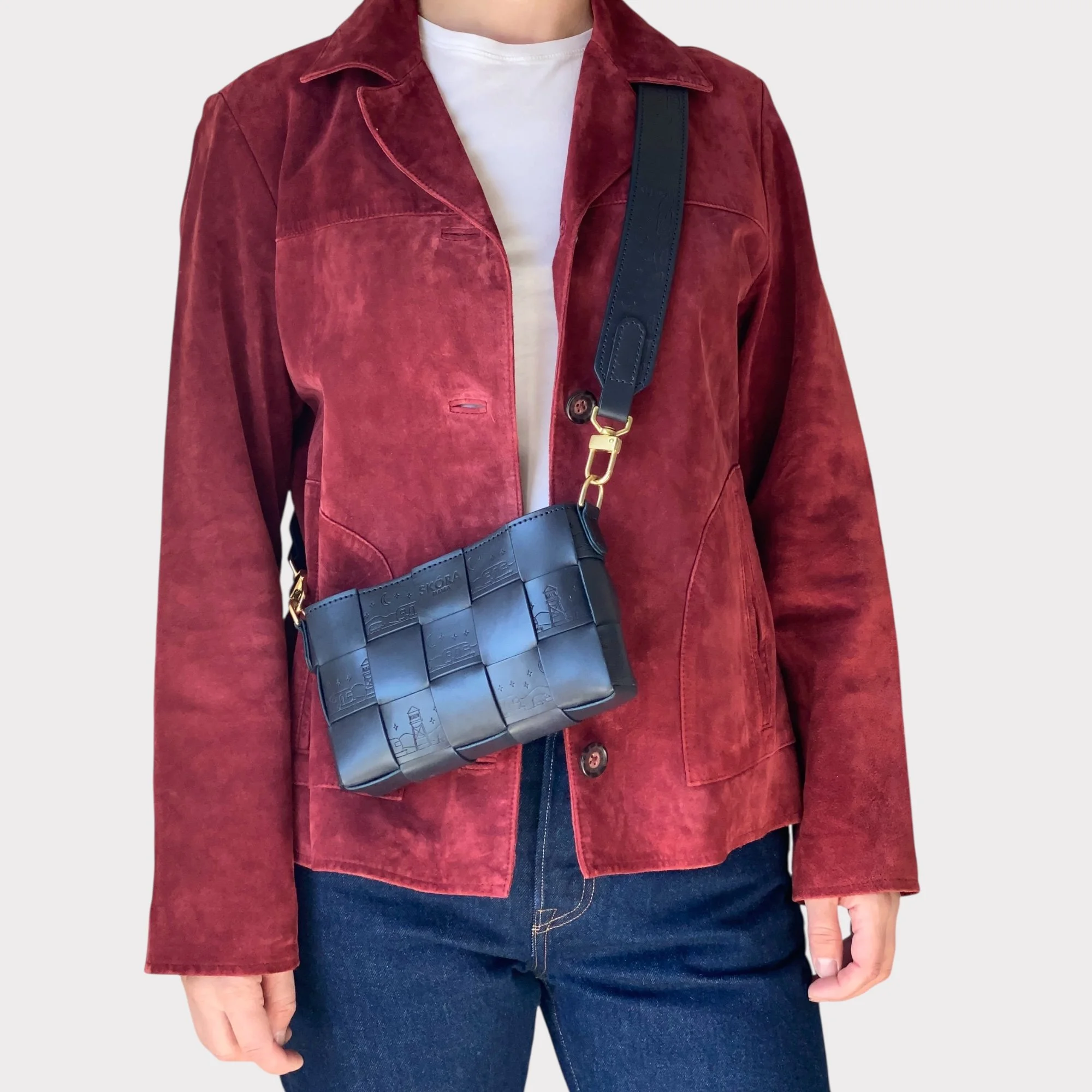 Woven Crossbody in Navy- Still West