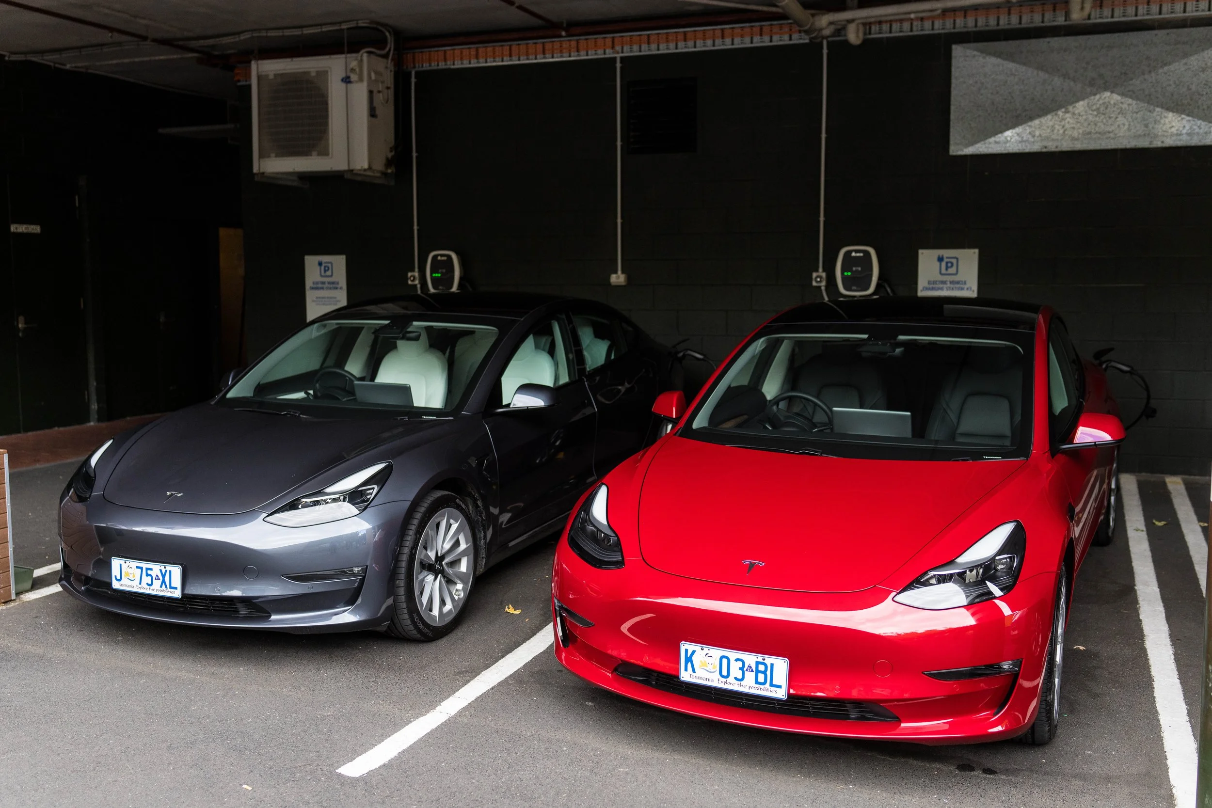 Electric vehicle charging on-site at The Old Woolstore Apartment Hotel in Hobart