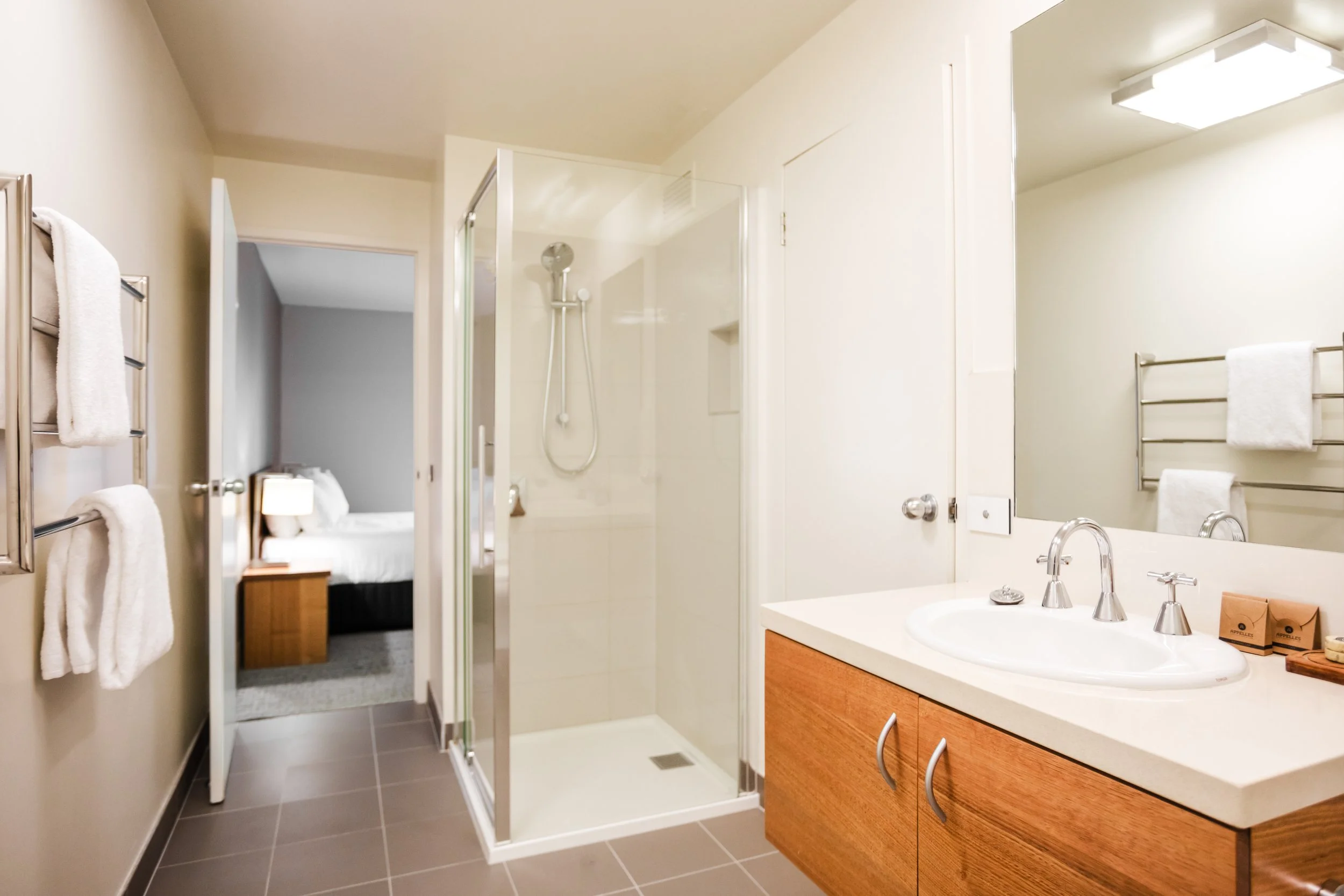 Ensuite bathroom in a self-contained apartment