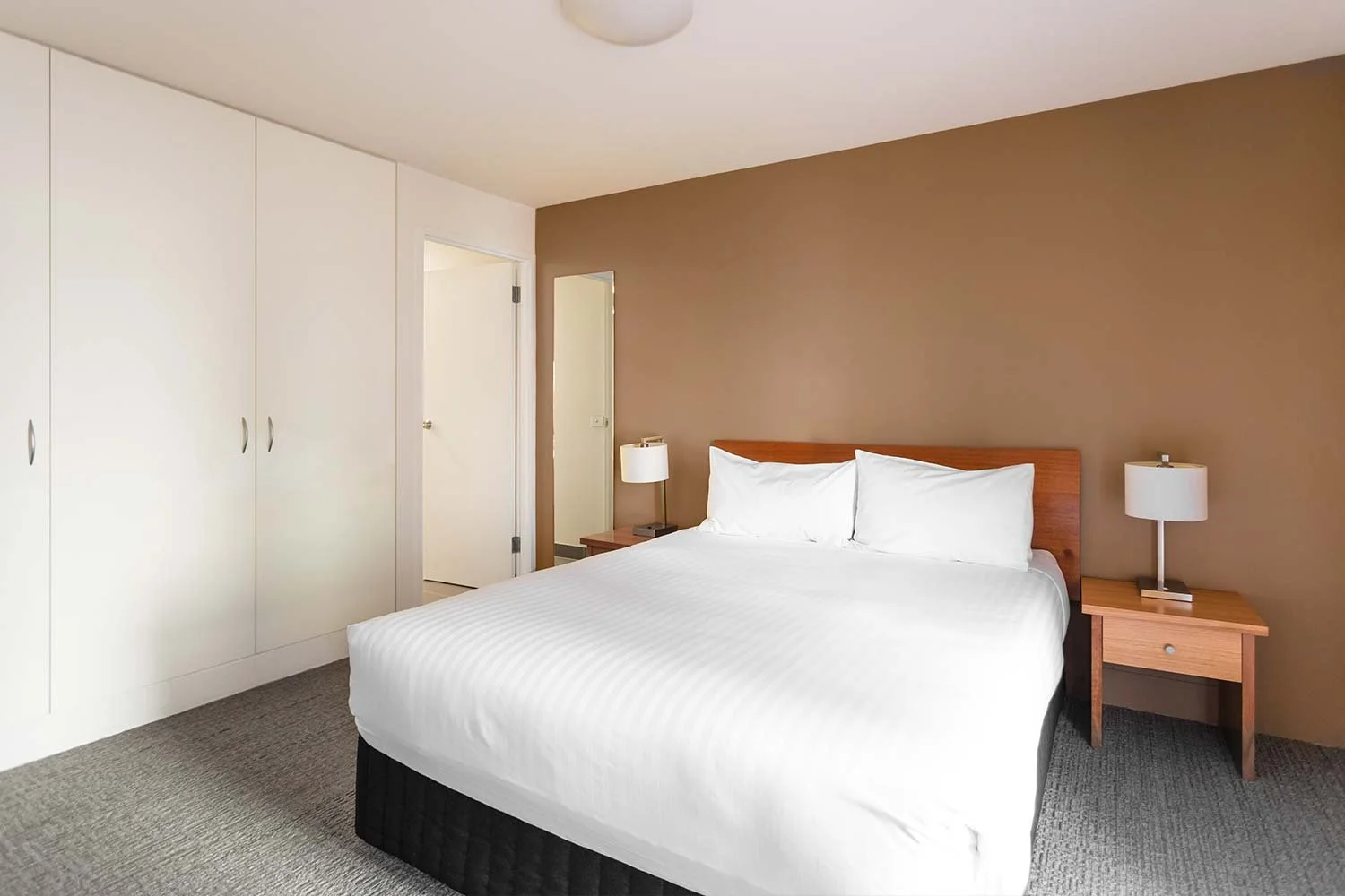 Large apartment bedroom at The Old Woolstore