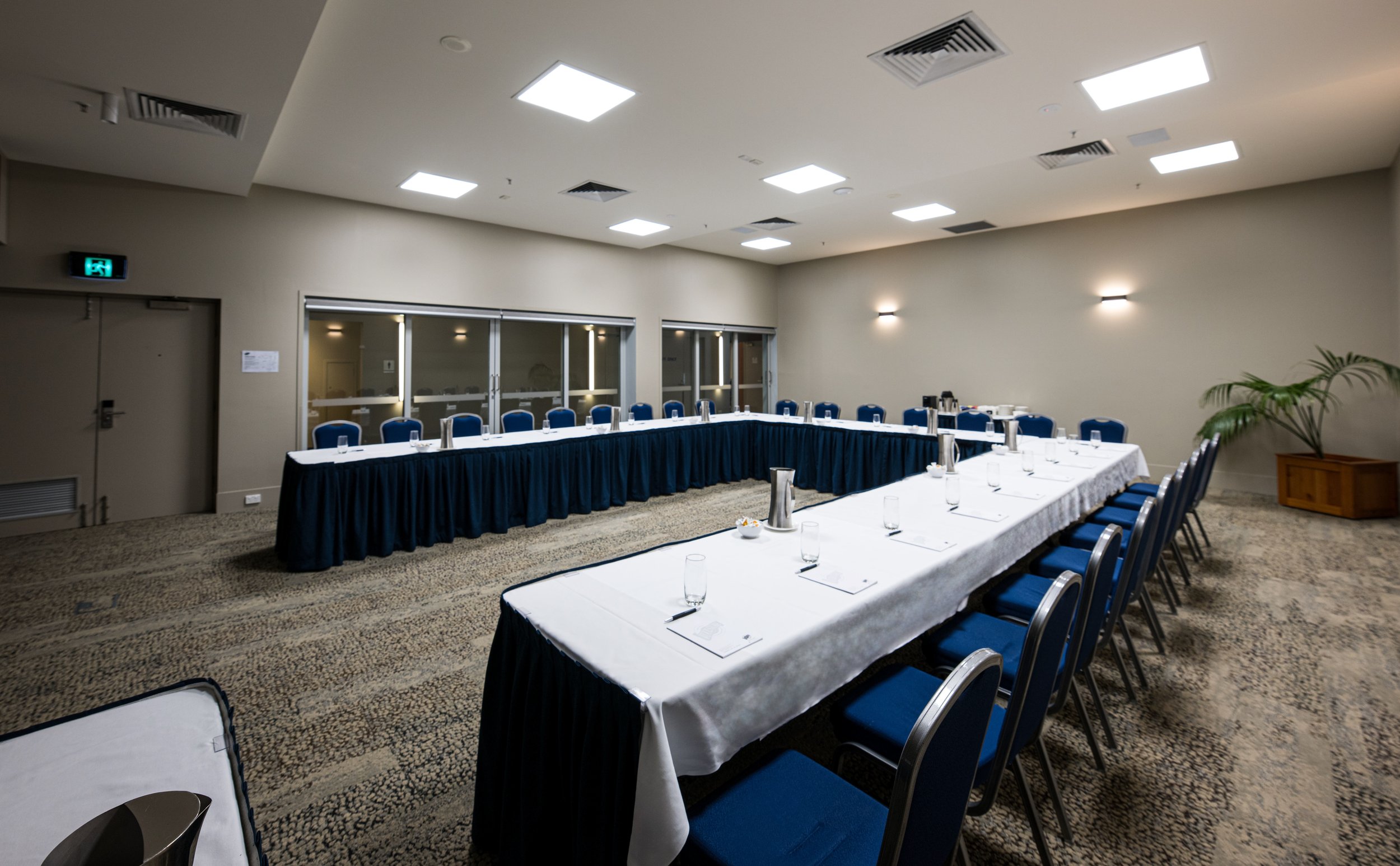 The Wapping Room - Multi-use event space in Hobart. Featuring sliding glass doors, high ceilings and state-of-the-art AV. Suitable for dinners, trade shows and meetings. Multiple room sets available.