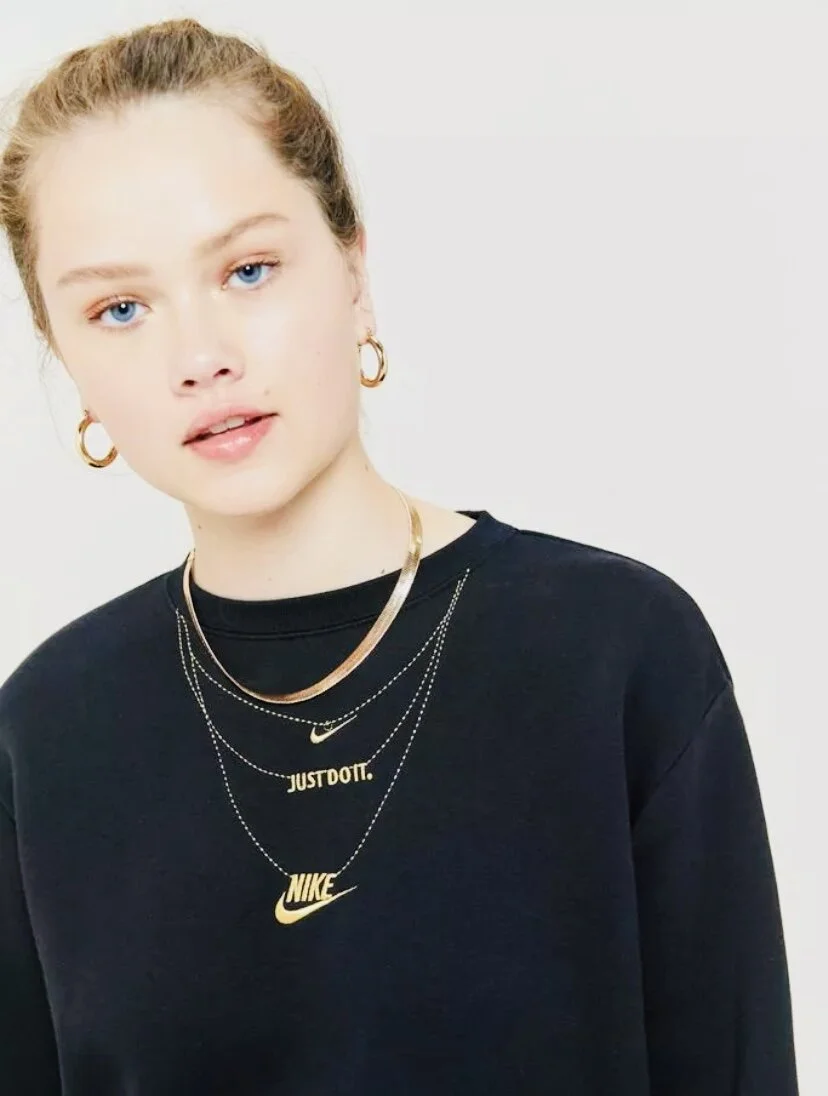 nike necklace crewneck