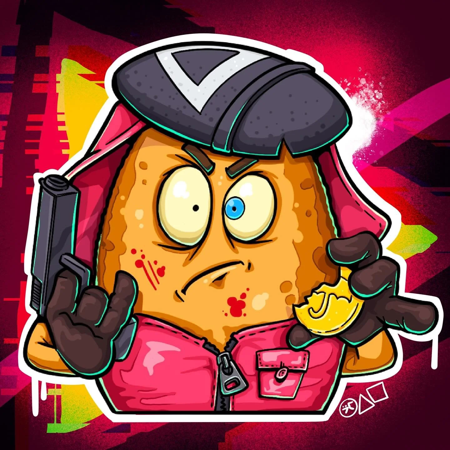 The new series was soooooo good 🔴🔺🟥 heres a Yuk Nugget Guard #squidgame #yuknuggets #illustration #ipad #procreate #netflix #222