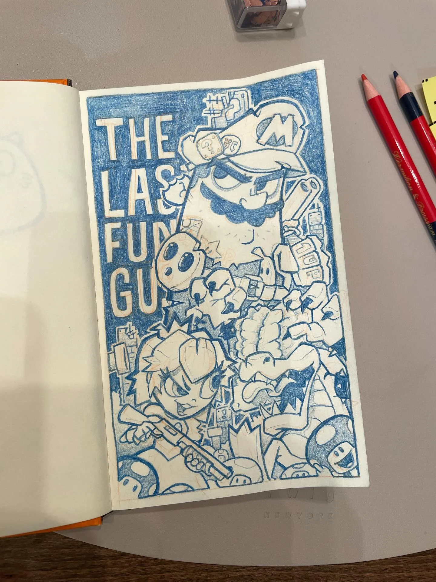 #MASHUPMONTH Awesome drawing challenge by the equally awesome
@besomeonedesign im hoping to do one of these a week, love the prompts, head over to @besomeonedesign to see the full prompt list. #pencilsketches #lastofus #supermariobros