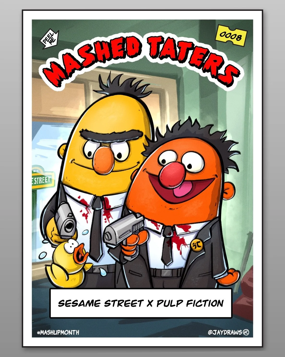Sesame Street X pulp fiction #mashupmonth created by @besomeonedesign