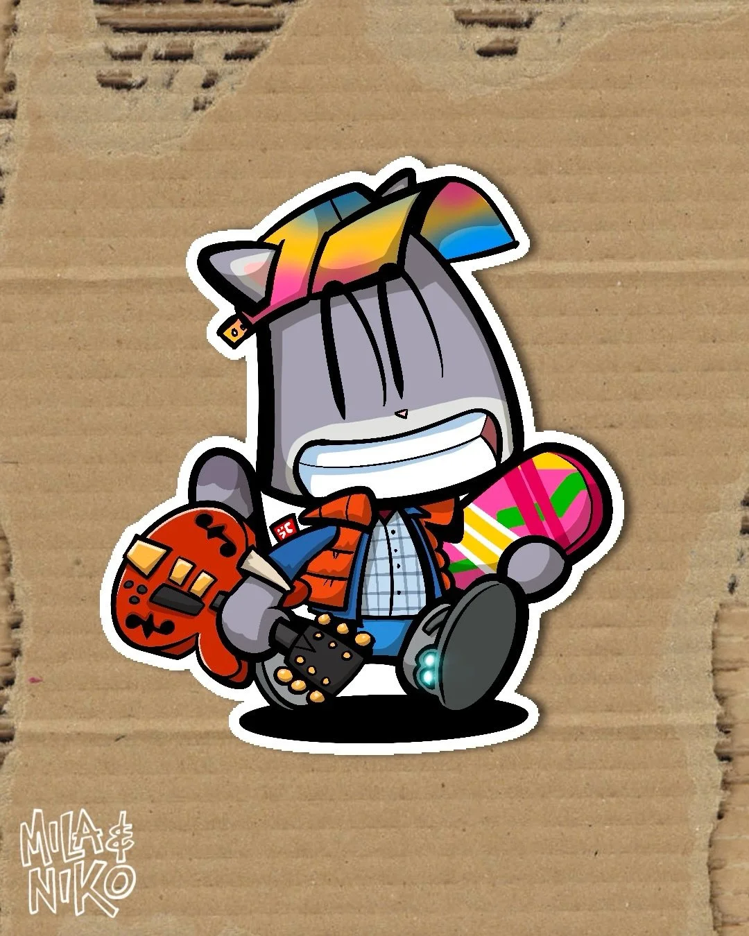 Bit of Marty Mcfly. Your kids are gonna love it. #backtothefuture #martymcfly #milaandniko #stickers #ipadprocreate
