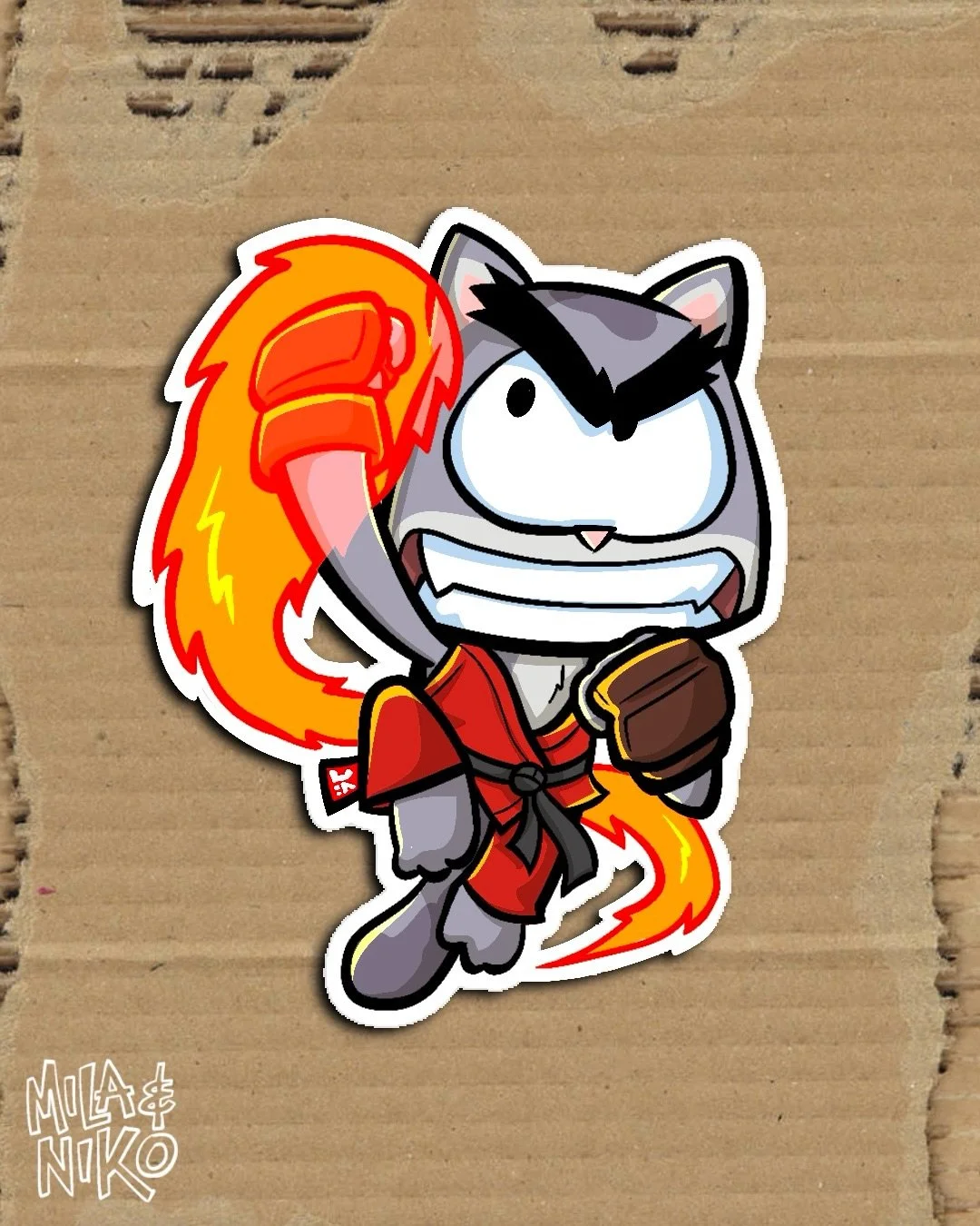 Excited seeing the street fighter trailer! #milaandniko #stickers #streetfighter #hadoken