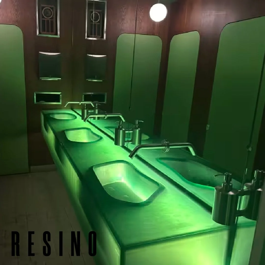 A look back at this sink unit that we created for a place in London.
Cast in a single epoxy resin pour with 3 different-shaped sinks.