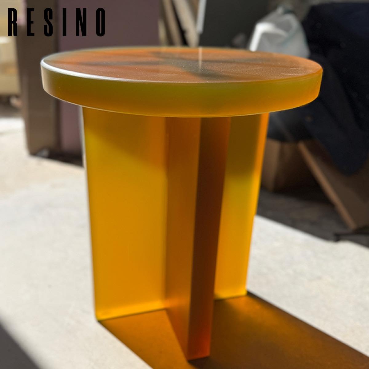A cast resin stool made as a sample for a larger multiples order. Burnt orange translucent epoxy with a satin finish. All at 40mm thickness. 
.
.
.
#resinfurniture #furniture #resin #epoxy #furnituredesign #resinepoxy #furnituremaker #bespokefurnitur