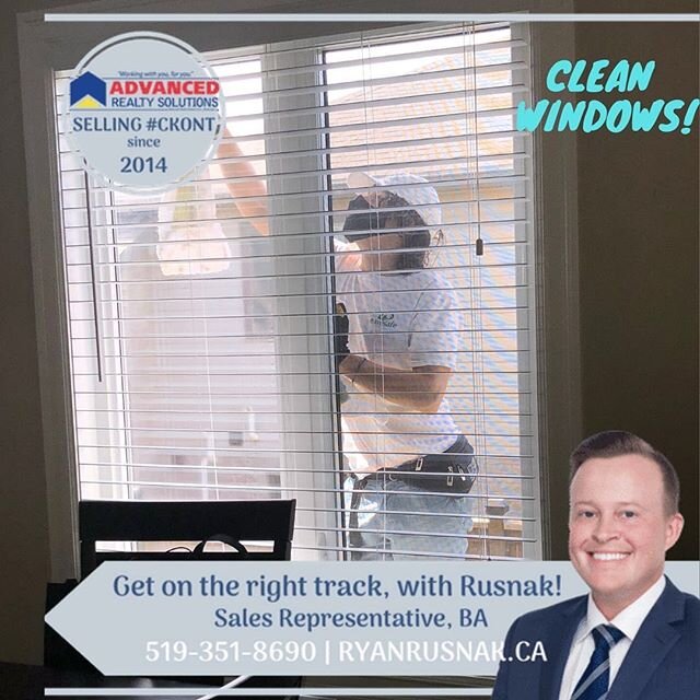 Dirty windows is one of the leading cause of houses failing to sell. So today I pledge to give $150 window cleaning credit to any new clients who list  with me in the next 60 days! 🧽 ☀️Msg me for more info ☀️ or call the hotline 519.351.8690 🚙 Get 