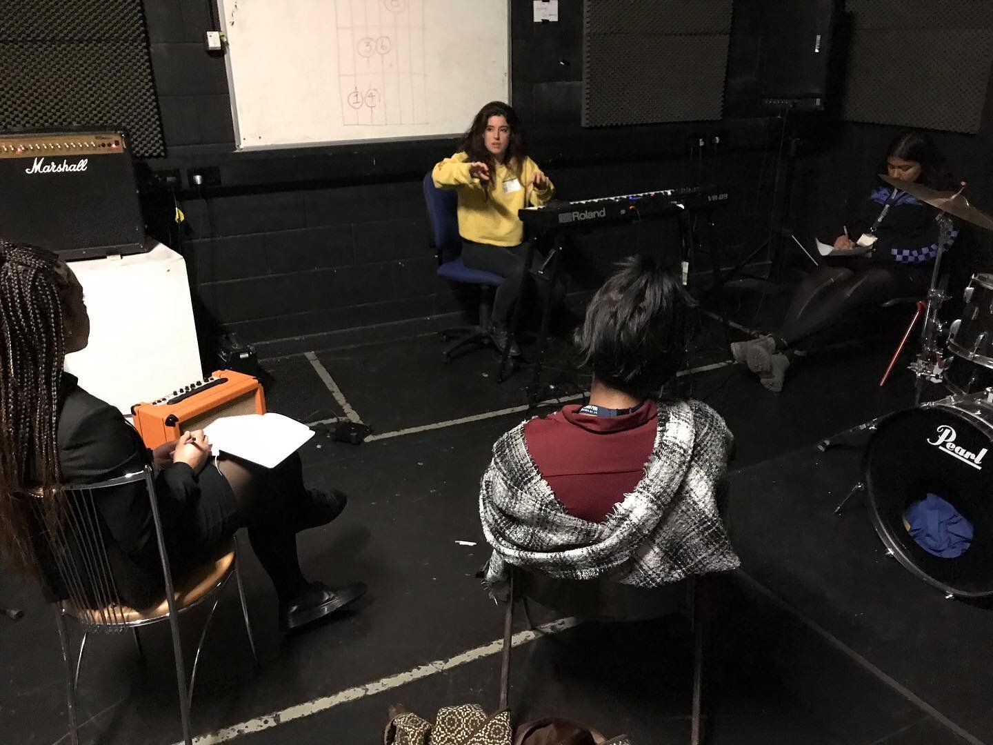 So many female artists are in the programme this term. Mega proud. Here we&rsquo;ve got the start of a moody ballad by three incredible singers #progressionsessionsuk #hackneyempire #alterego #womeninmusic