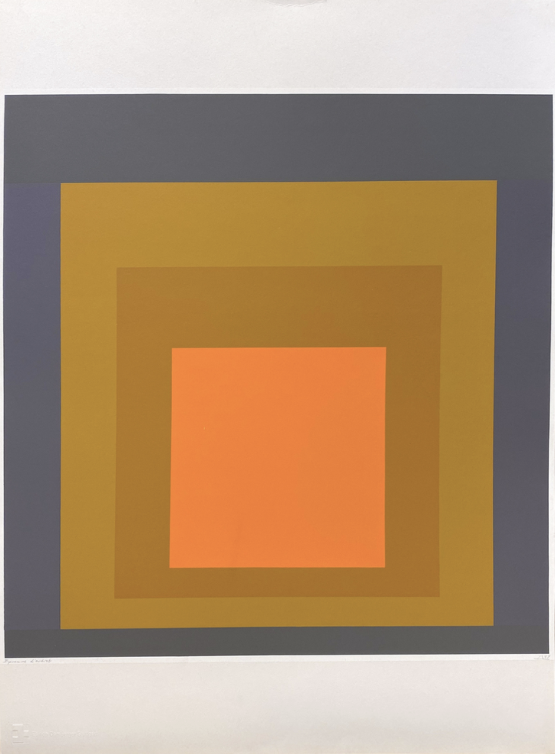 HOMAGE TO THE SQUARE, FROM THE RI 67 PORTFOLIO - JOSEPH ALBERS
SIZE: 25 1/2 × 19 3/4 in | 64.8 × 50.2 cm
MEDIUM: Screenprint on Schoellers Parole paper
YEAR: 1967
EDITION: 66/70