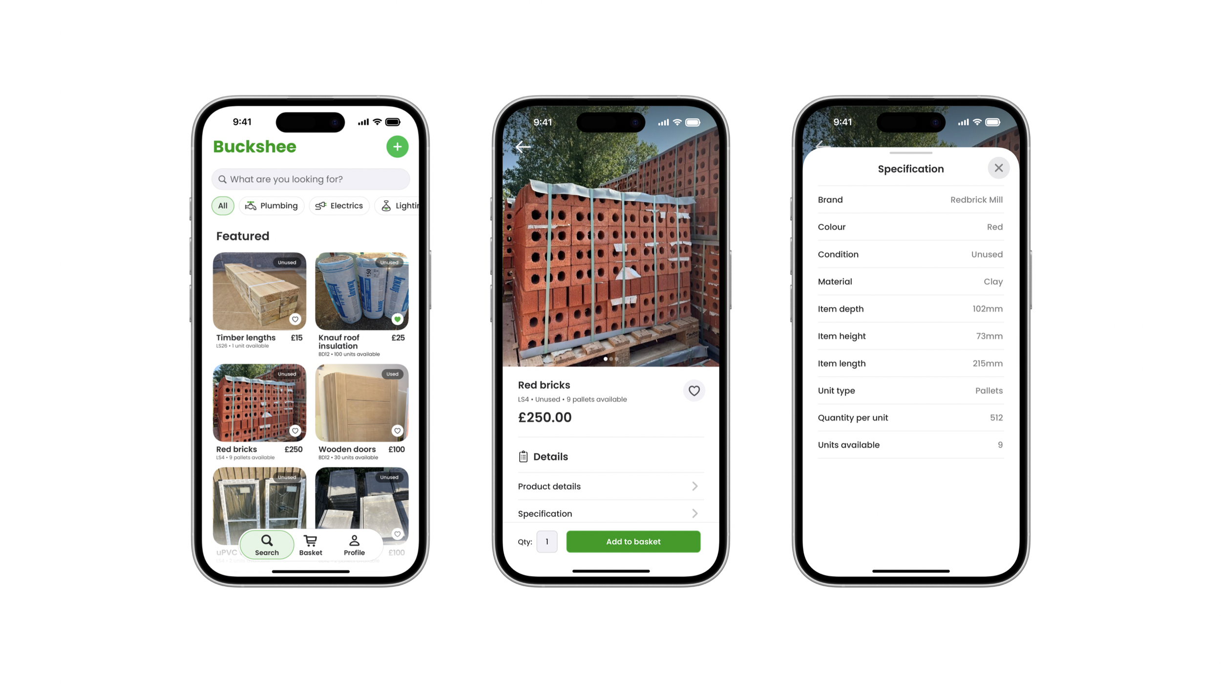 Mobile App Item Screens