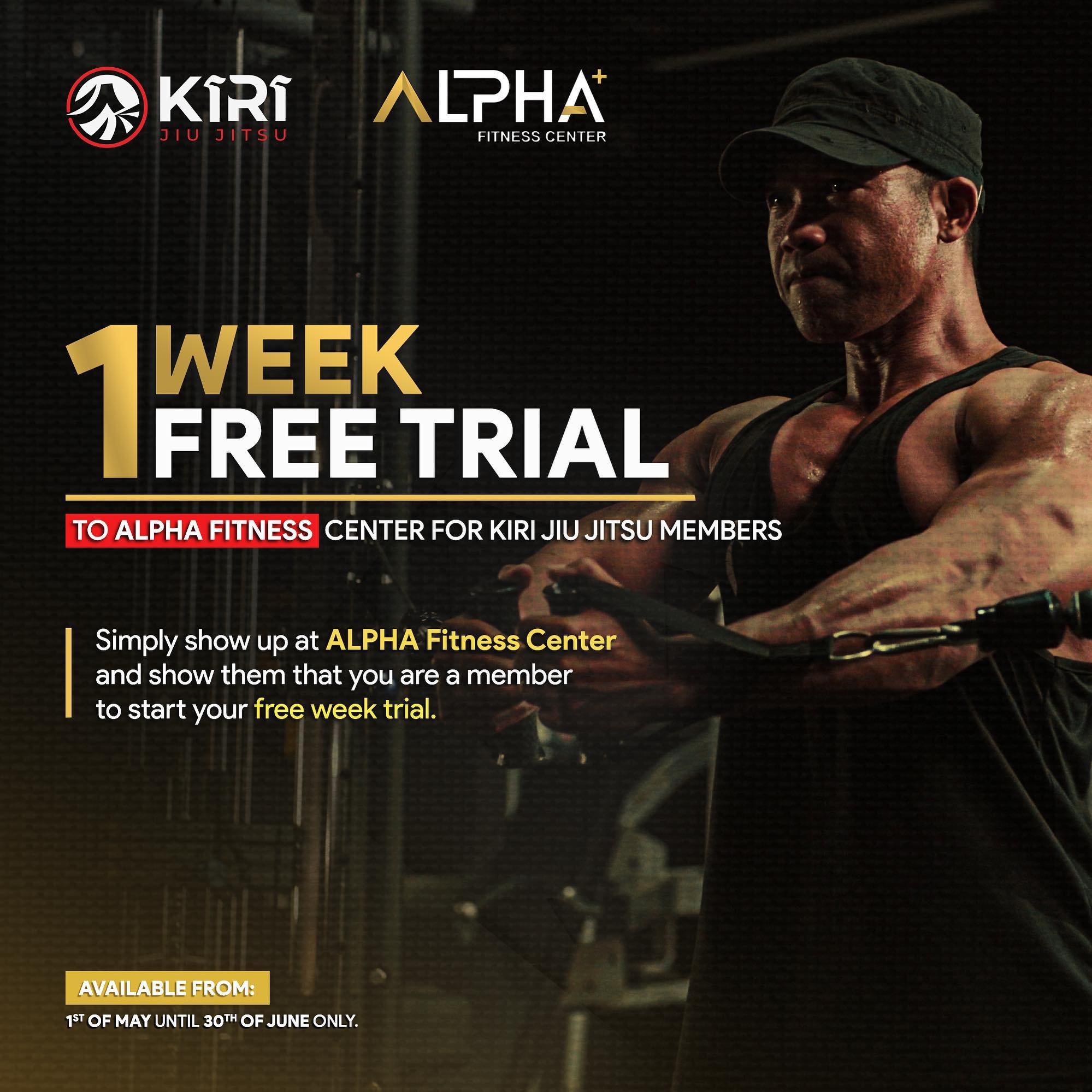 🤝 Collaboration Announcement:

We&rsquo;re pleased to share an collaboration between KIRI Jiu-Jitsu and ALPHA FITNESS CENTER! @alphaplus.fitnesscenter 

✨ 𝟭 𝗪𝗲𝗲𝗸 𝗙𝗿𝗲𝗲 𝗧𝗿𝗶𝗮𝗹!

Starting from May 1st until June 30th, KIRI Jiu-Jitsu member