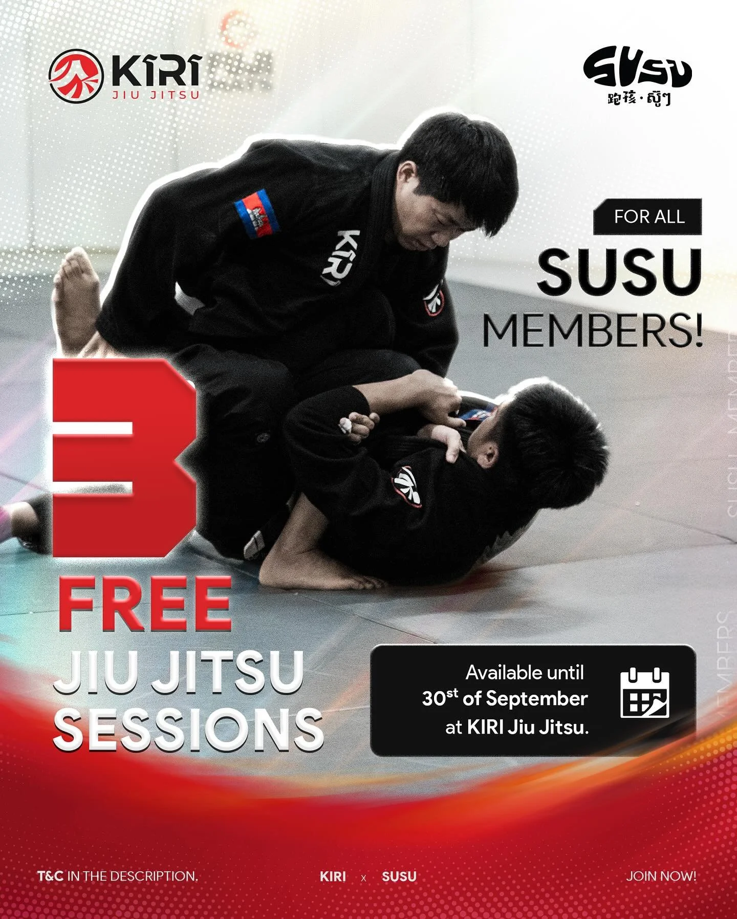 KIRI JIU JITSU ⚡️ SUSU RUNNING TEAM

Experience 𝗕𝗿𝗮𝘇𝗶𝗹𝗶𝗮𝗻 𝗝𝗶𝘂-𝗝𝗶𝘁𝘀𝘂!

✨ SUSU members get 𝗧𝗛𝗥𝗘𝗘 𝗙𝗥𝗘𝗘 𝗝𝗜𝗨-𝗝𝗜𝗧𝗦𝗨 𝗖𝗟𝗔𝗦𝗦𝗘𝗦.

📌 𝗝𝘂𝘀𝘁 𝘀𝗵𝗼𝘄 𝘂𝗽 for any of our scheduled group classes (see our schedule)

𝗧&a