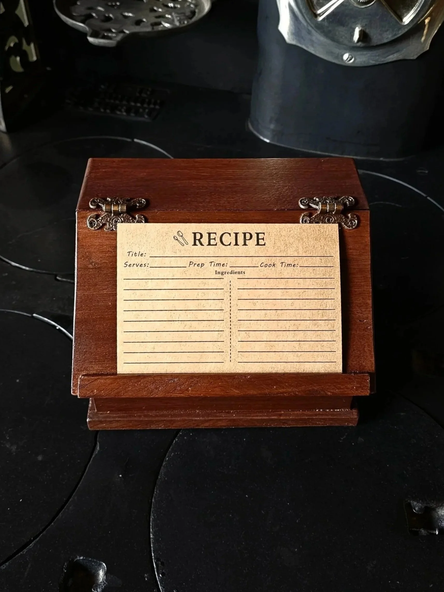 Walnut Recipe Box