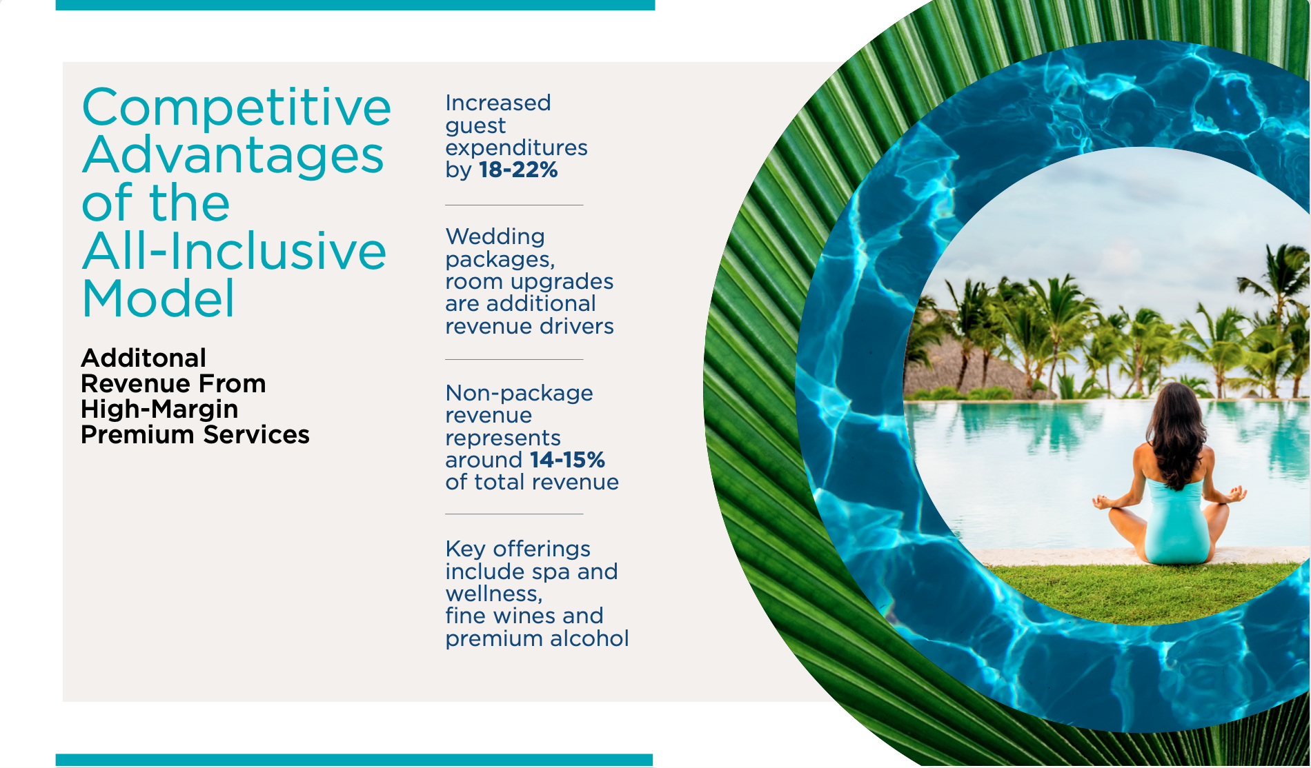Playa Hotels commissioned slide deck refresh and my concept was to incorporate minimal type, and clean layout while focusing on the superior imagery for brand. Creating a "target" theme helped communicate the business concepts as successful and compe