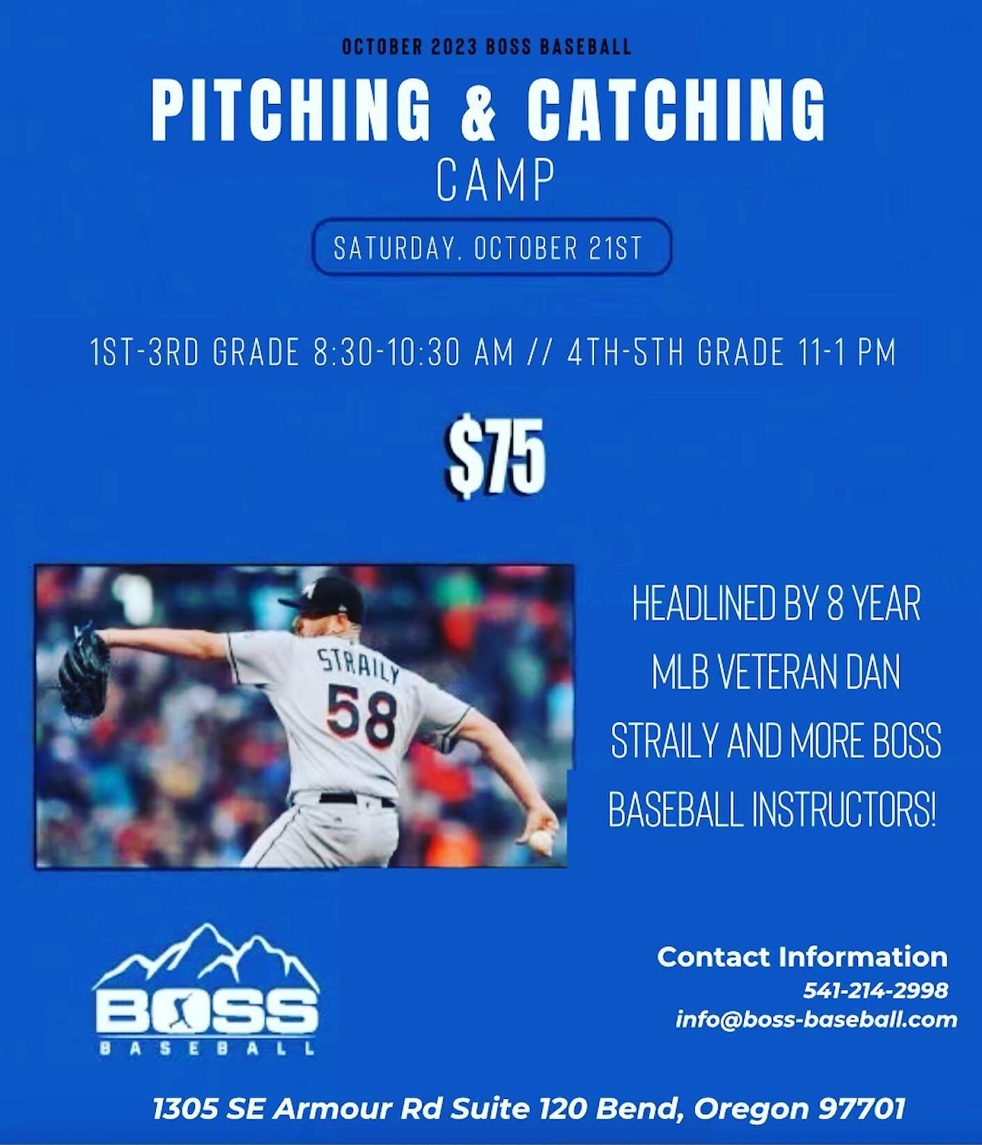 You don&rsquo;t want to miss this opportunity to learn from an 8 year MLB Vet!! Camp is this Saturday! Sign up in our bio!