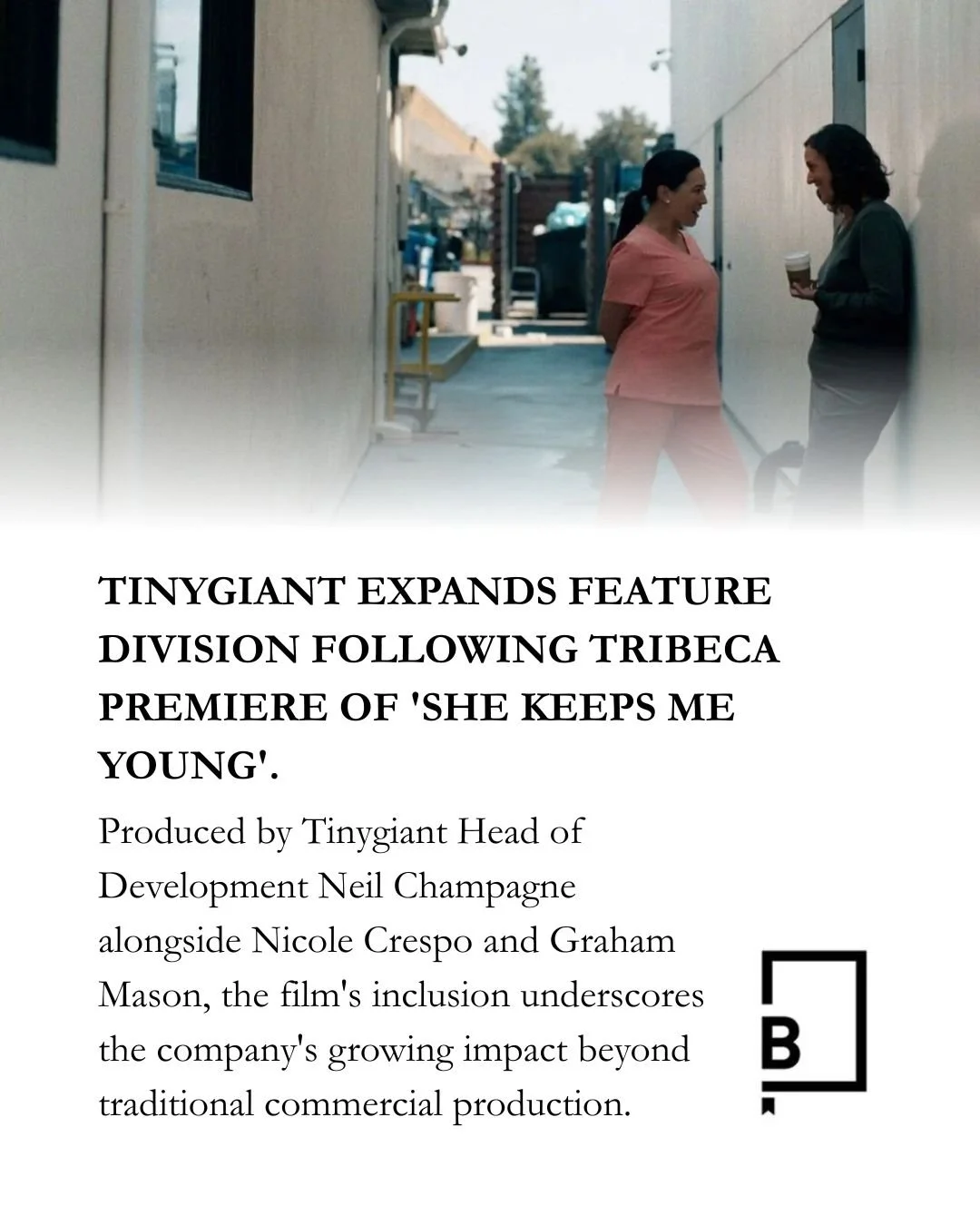 Moving effortlessly between the commercial world and features, @tinygigantism's roster of award-winning films has landed them on several films-to-watch lists for 2026, including the New York Times, IndieWire, Rolling Stone and Vogue.

The expansion o