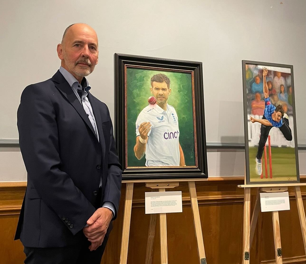 Delighted to have been asked to show 2 paintings at the Autumn lunch of the Cricket Society &amp; to have the opportunity to meet these 2 true gents &amp; legends of the game.