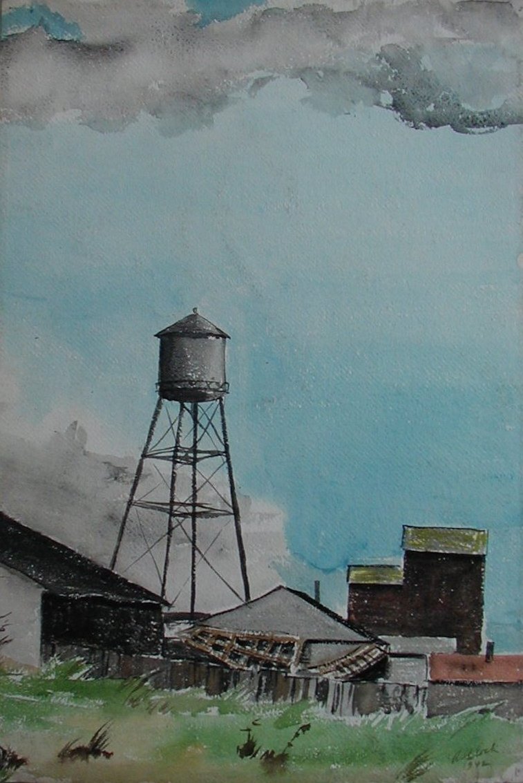 574w  Water Tower wc 22x15.5 1942.JPG