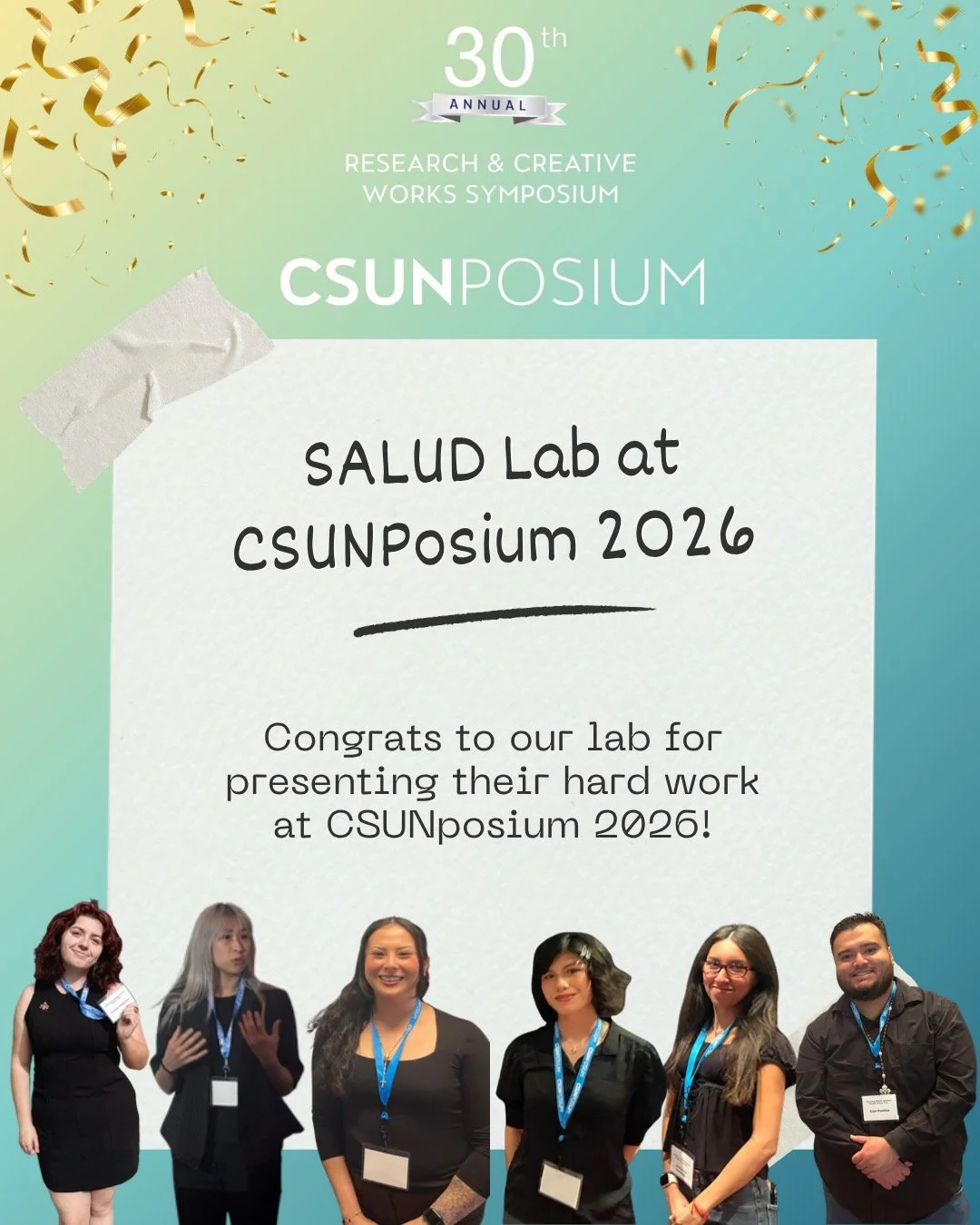 Congratulations to our SALUD Lab members on their presentations at CSUNPosium! Check out more about their research posters. We're so proud of everyone!🎉🤩

#SALUDLab #mentalhealth #healthequity #CSUNposium2026