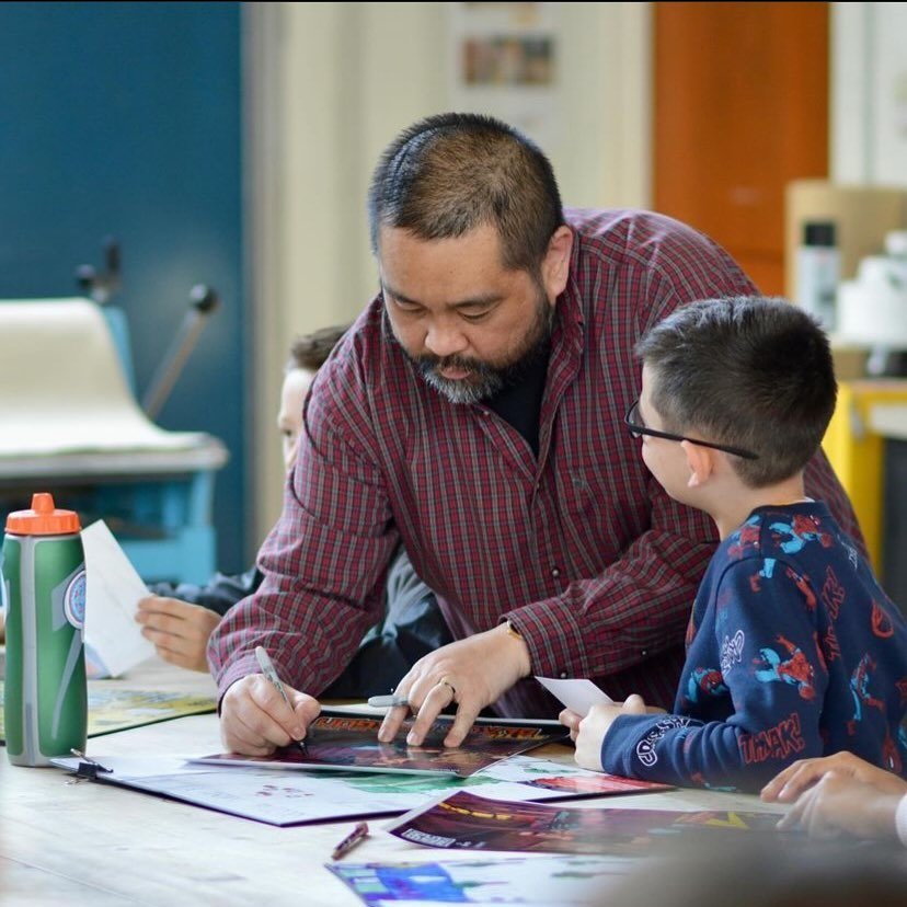 Our very own Bad Kid Roel visited his alma mater @bancroftschool1900 &amp; talked to students about his journey to becoming a published comic book creator:
 
Yesterday, Roel Torres &lsquo;91 spent the day sharing his path from 3rd grade Bancroft stud