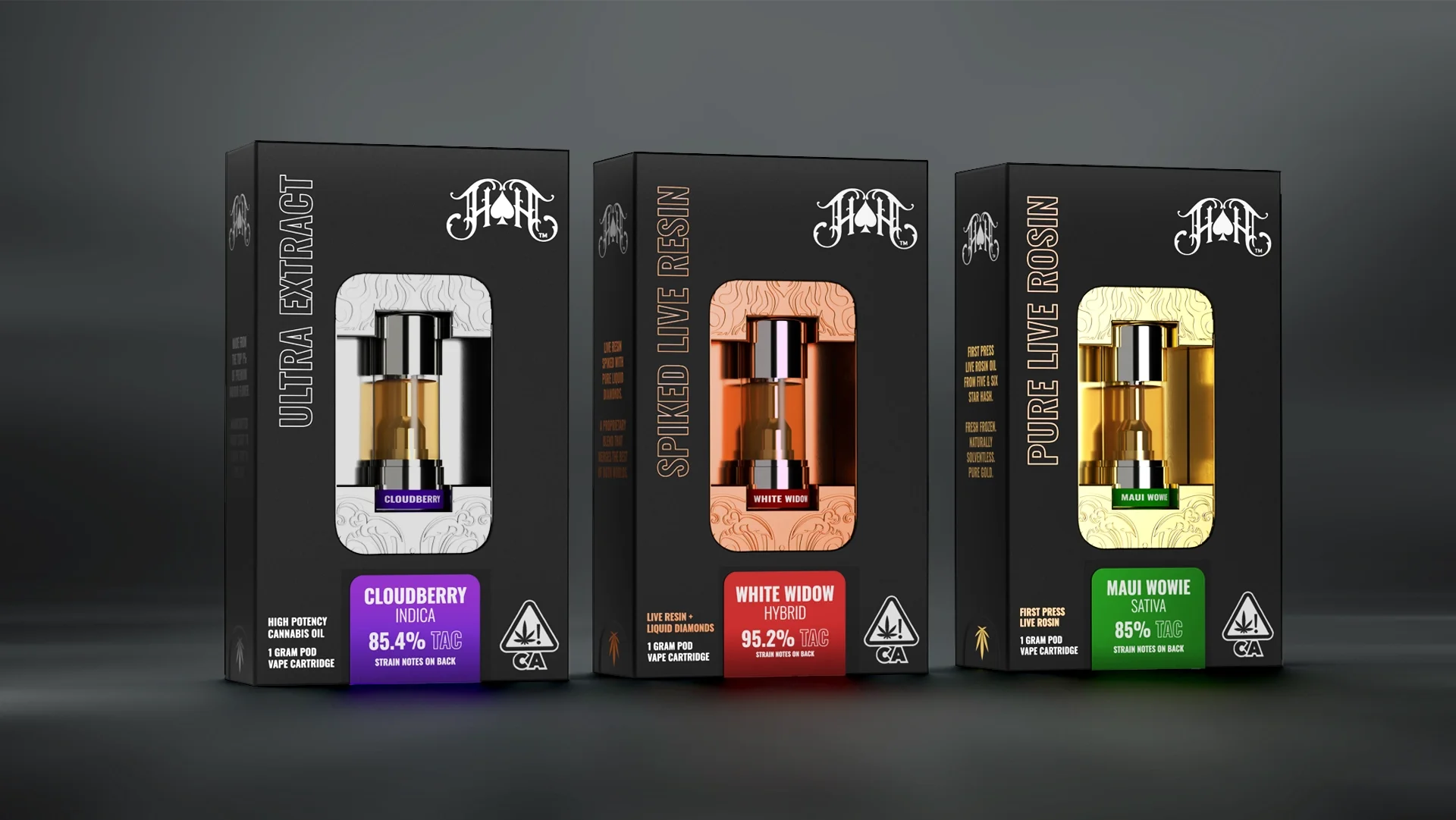 This CR packaging system for Heavy Hitters uses color-coded foils and high-relief embossing to differentiate product variants. Oversized windows highlight the proprietary magnetic hardware, balancing a premium tactile feel with high-impact shelf pres