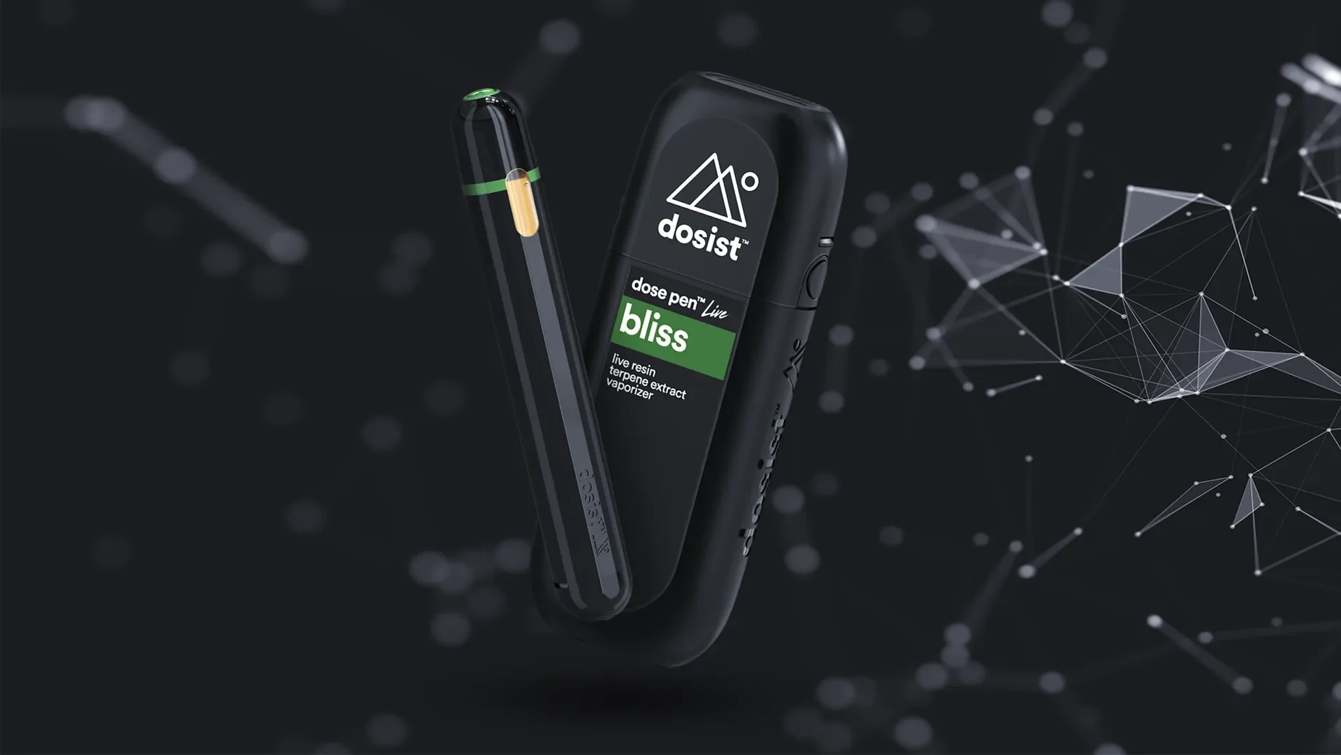 A black colorway reframes the next-gen dosist system, retaining strain differentiation while introducing a more restrained, expressive tone aligned with live resin formulations.