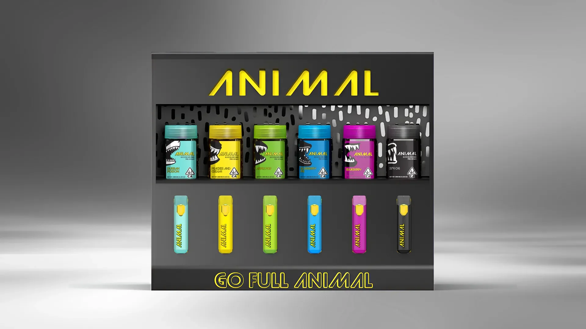 This VM display unifies Animal AIOs and CR jars into a high-impact retail system. Featuring integrated rear shelving for back-stock, the unit maximizes brand visibility while ensuring a clean point-of-purchase experience.