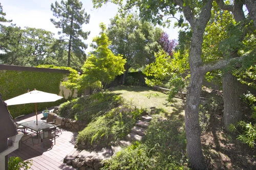 Private lush front yard & terrace